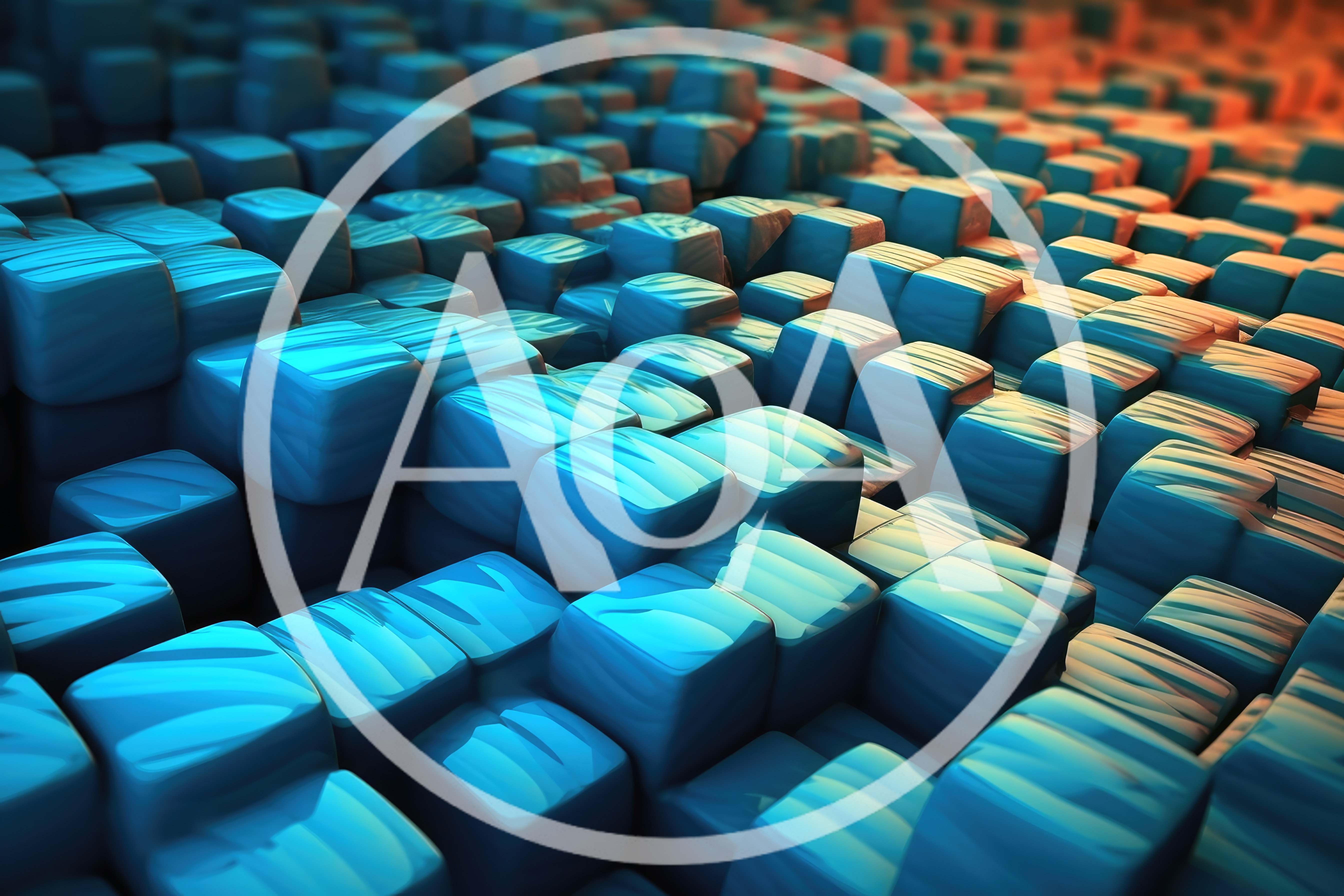 Abstract 3D Blue Cubes Background