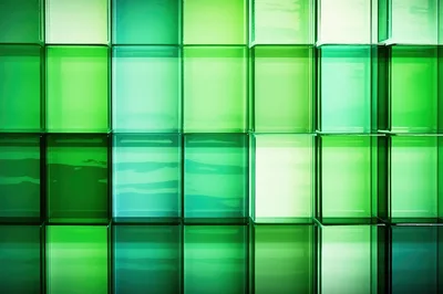 Abstract Green Glass Block Wall Background