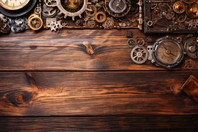 Steampunk Clockwork Gears and Vintage Watch Parts