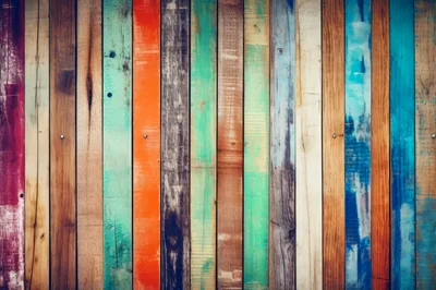 Vertical Multi Colored Distressed Wooden Planks Background