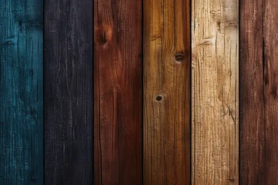 Vertical Wooden Planks With Multi Colored Stained Texture