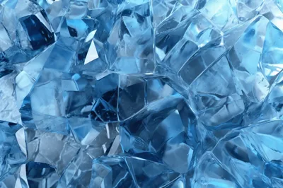 Abstract Close Up Of Translucent Blue Ice Crystals
