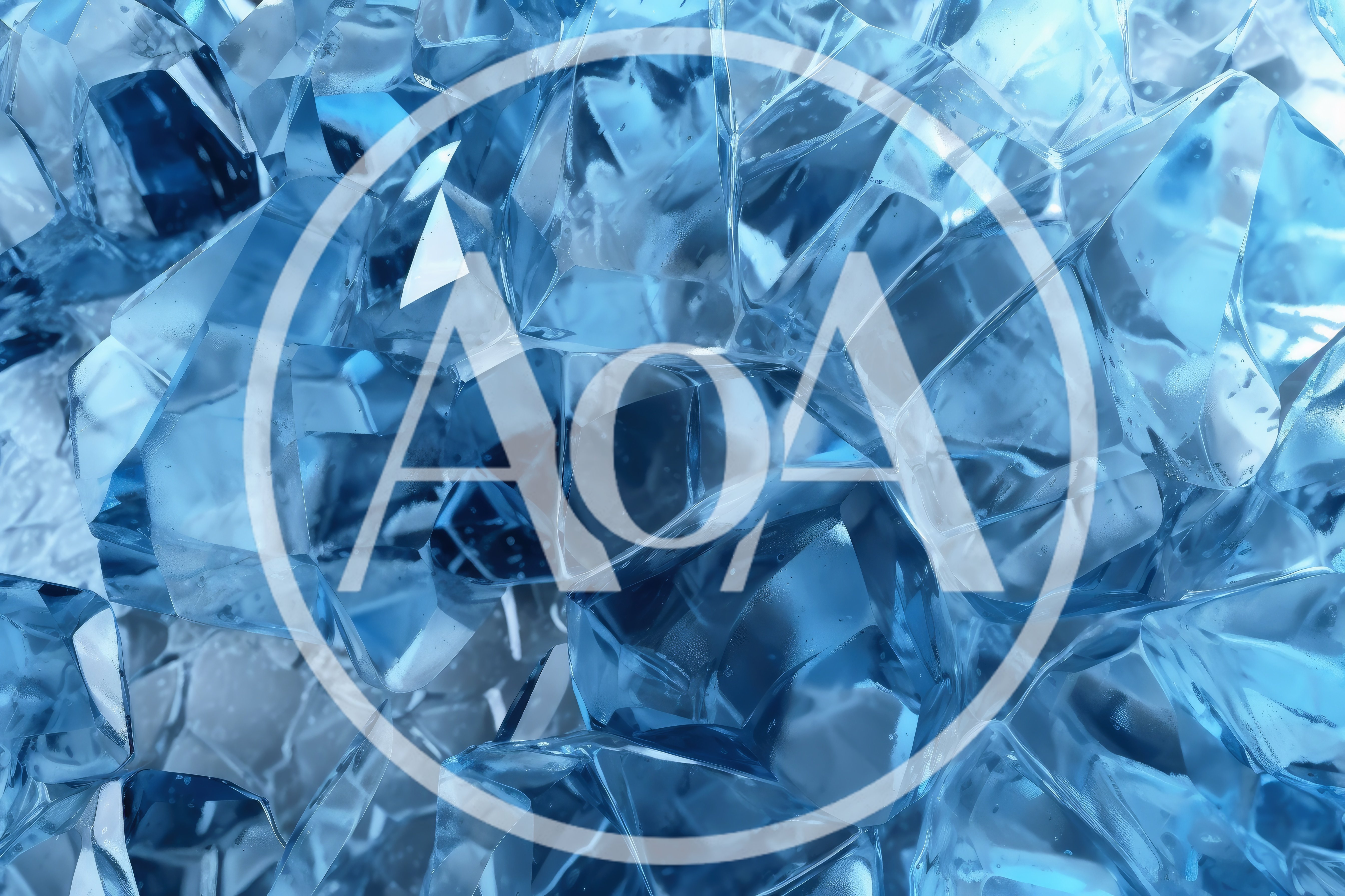 Abstract Close Up Of Translucent Blue Ice Crystals
