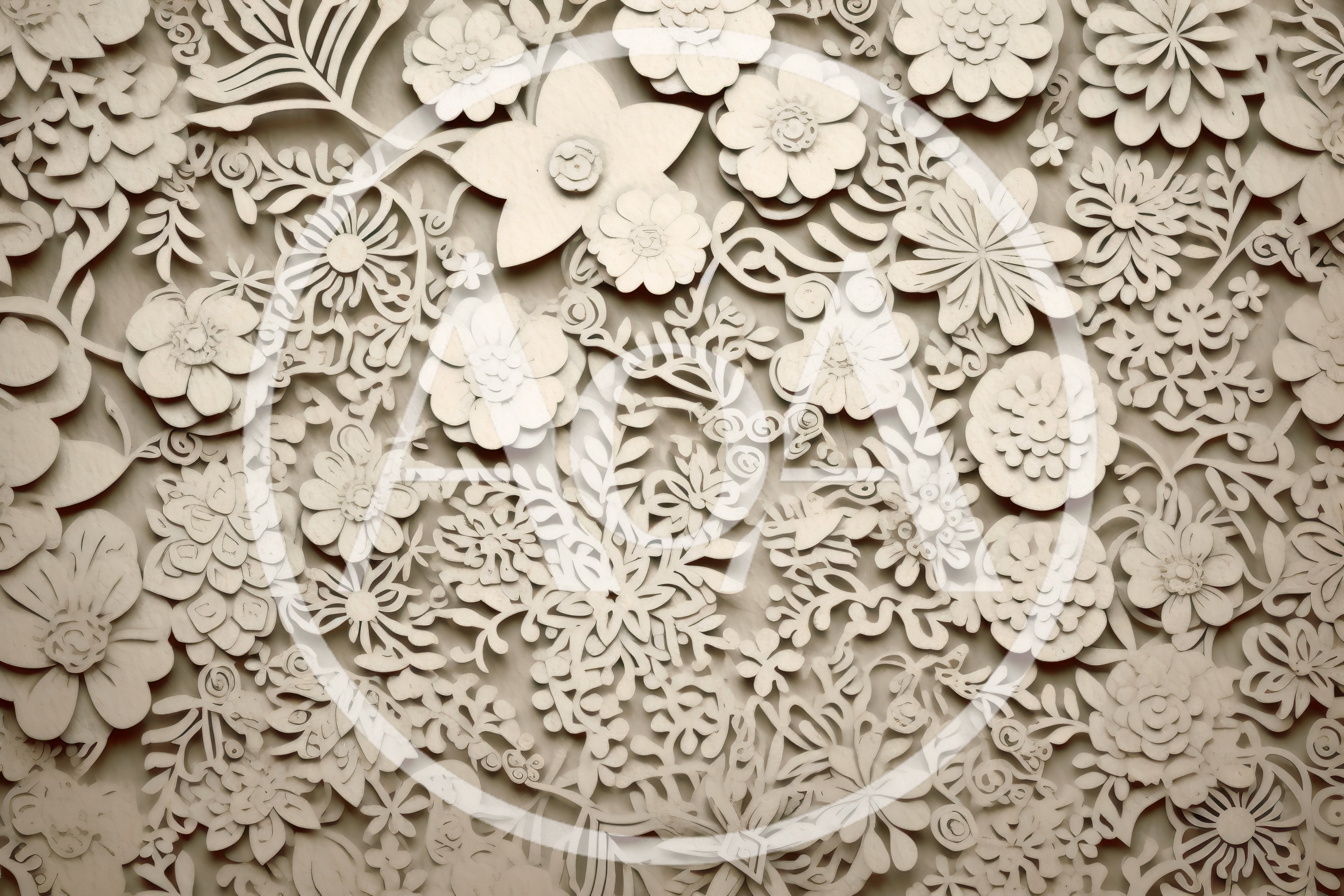 Intricate Laser Cut Floral Wood Wall Art