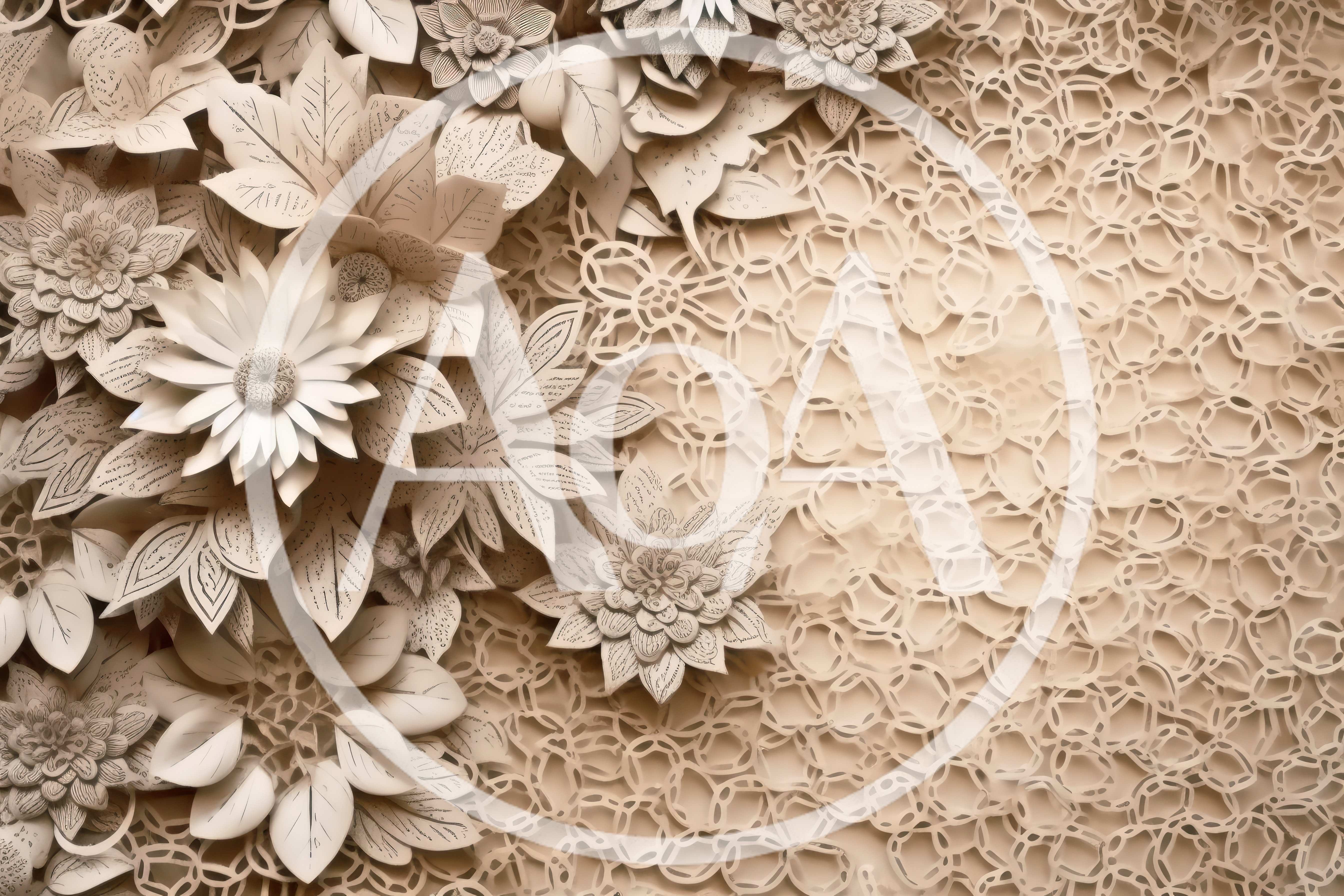 Intricate Paper Cutout Floral Design Background