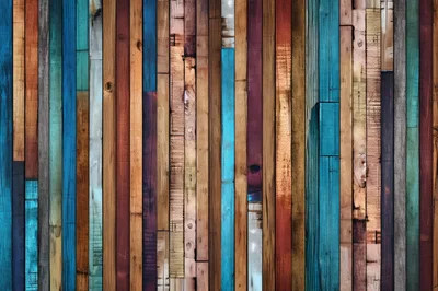 Multicolor Vertical Wooden Planks Wall Texture
