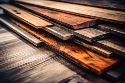 Stack Of Assorted Wooden Planks And Boards