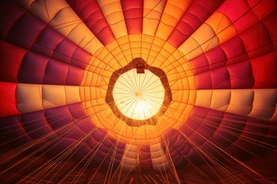 Inside View Of A Colorful Hot Air Balloon