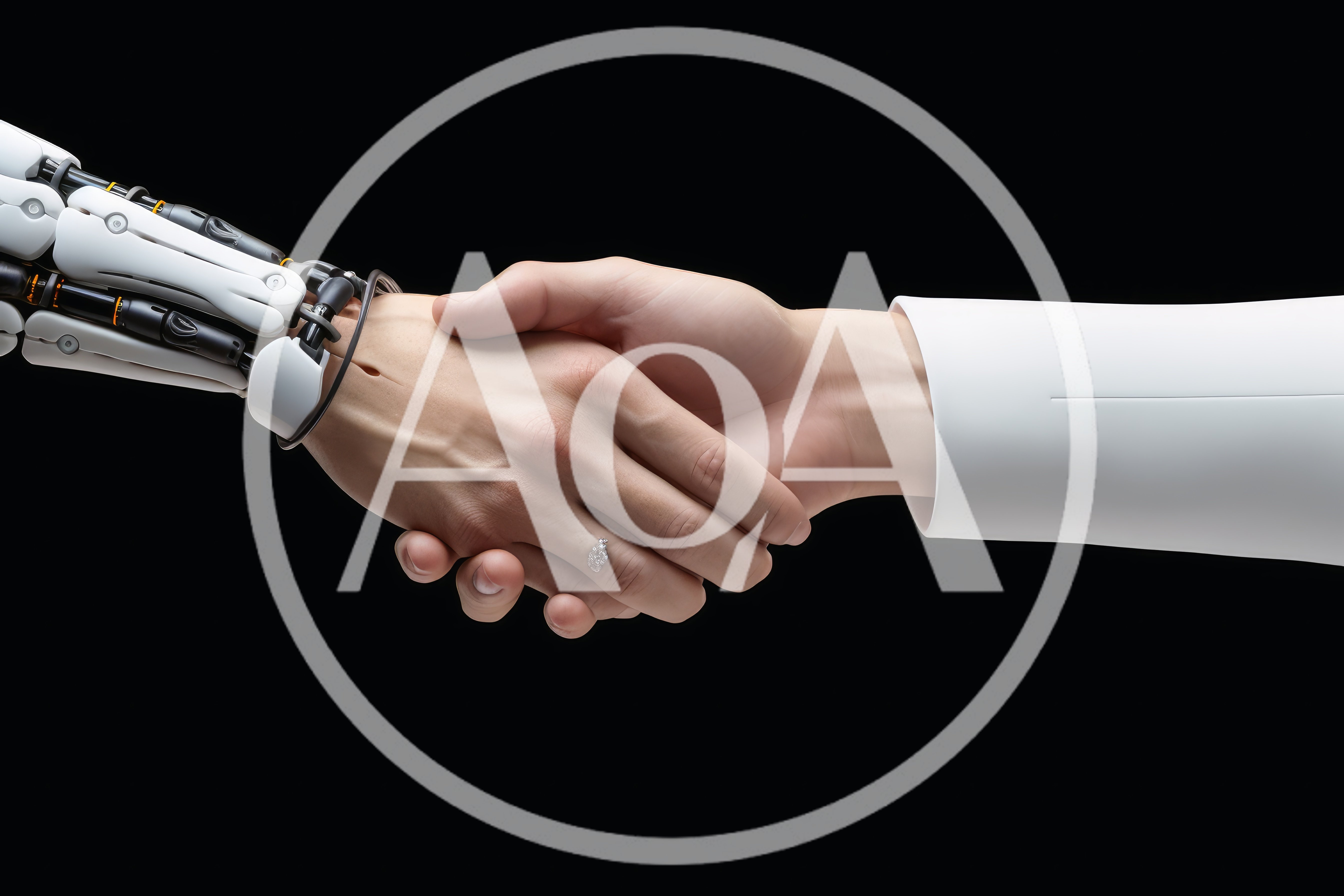 Robotic Hand Shaking Hands With Human Hand