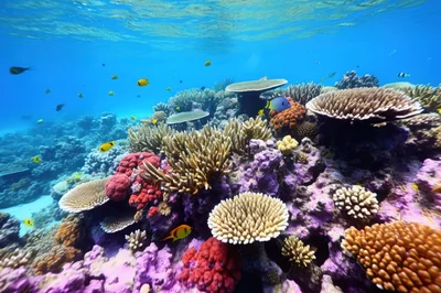 Vibrant Coral Reef Ecosystem With Tropical Fish
