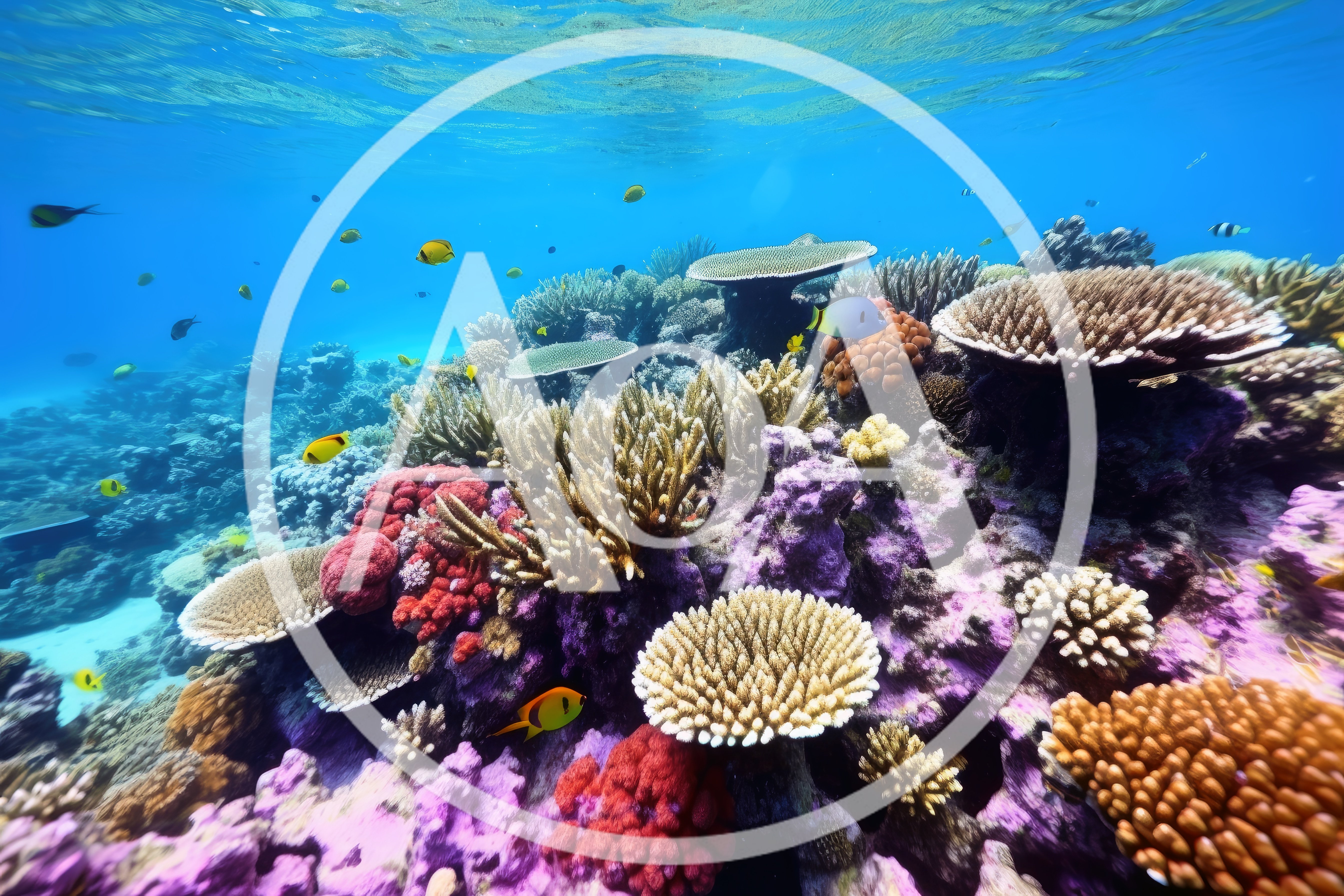 Vibrant Coral Reef Ecosystem With Tropical Fish