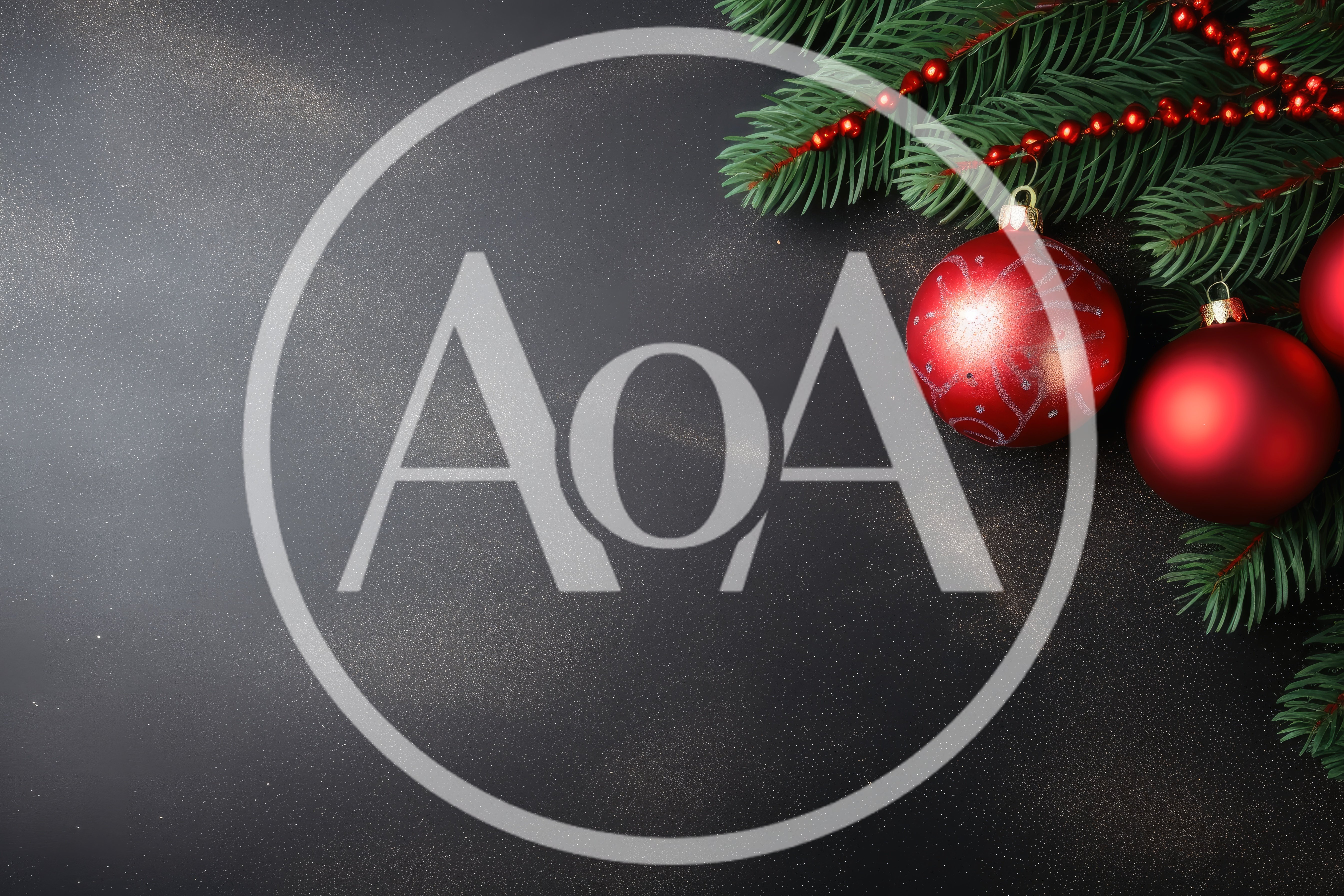 Christmas Ornaments And Pine Branches On Black Background