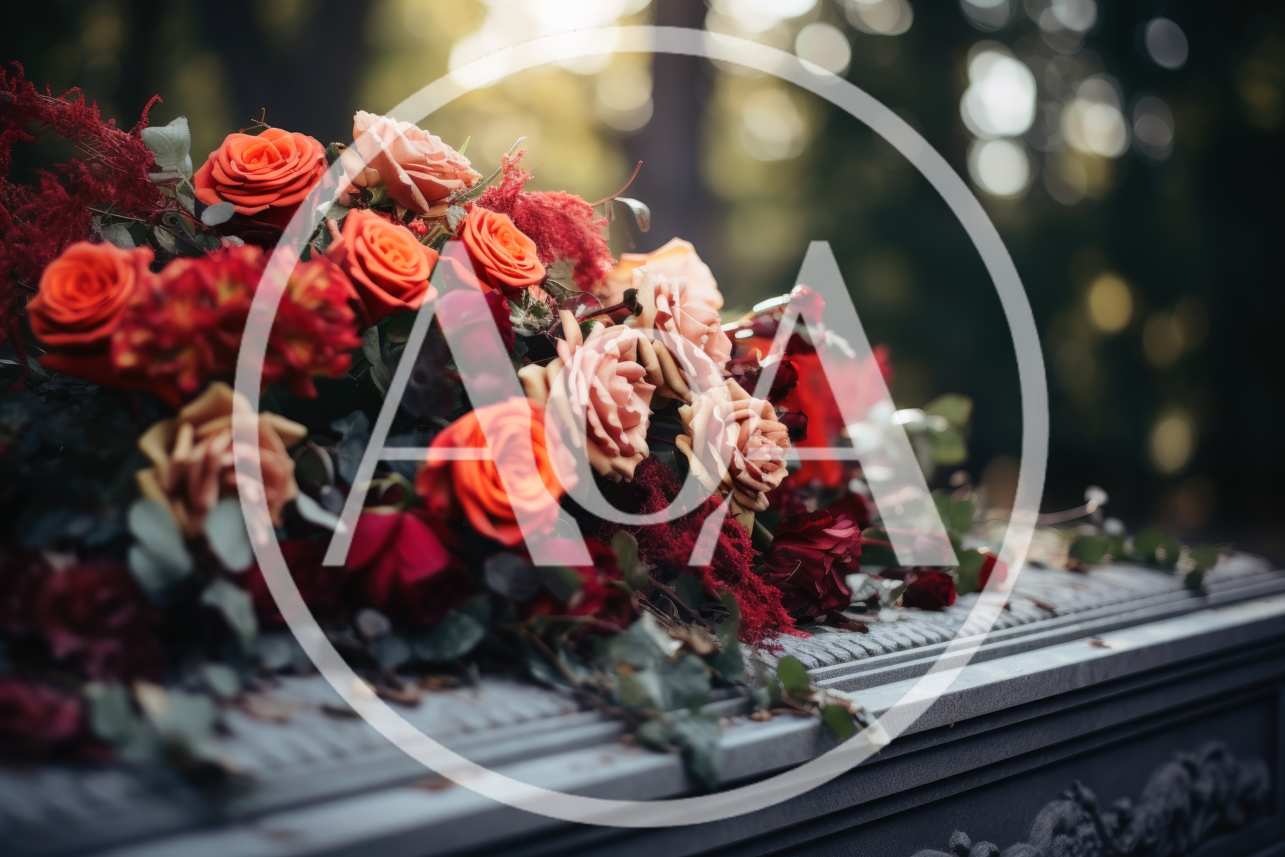 Floral Arrangement On A Funeral Casket