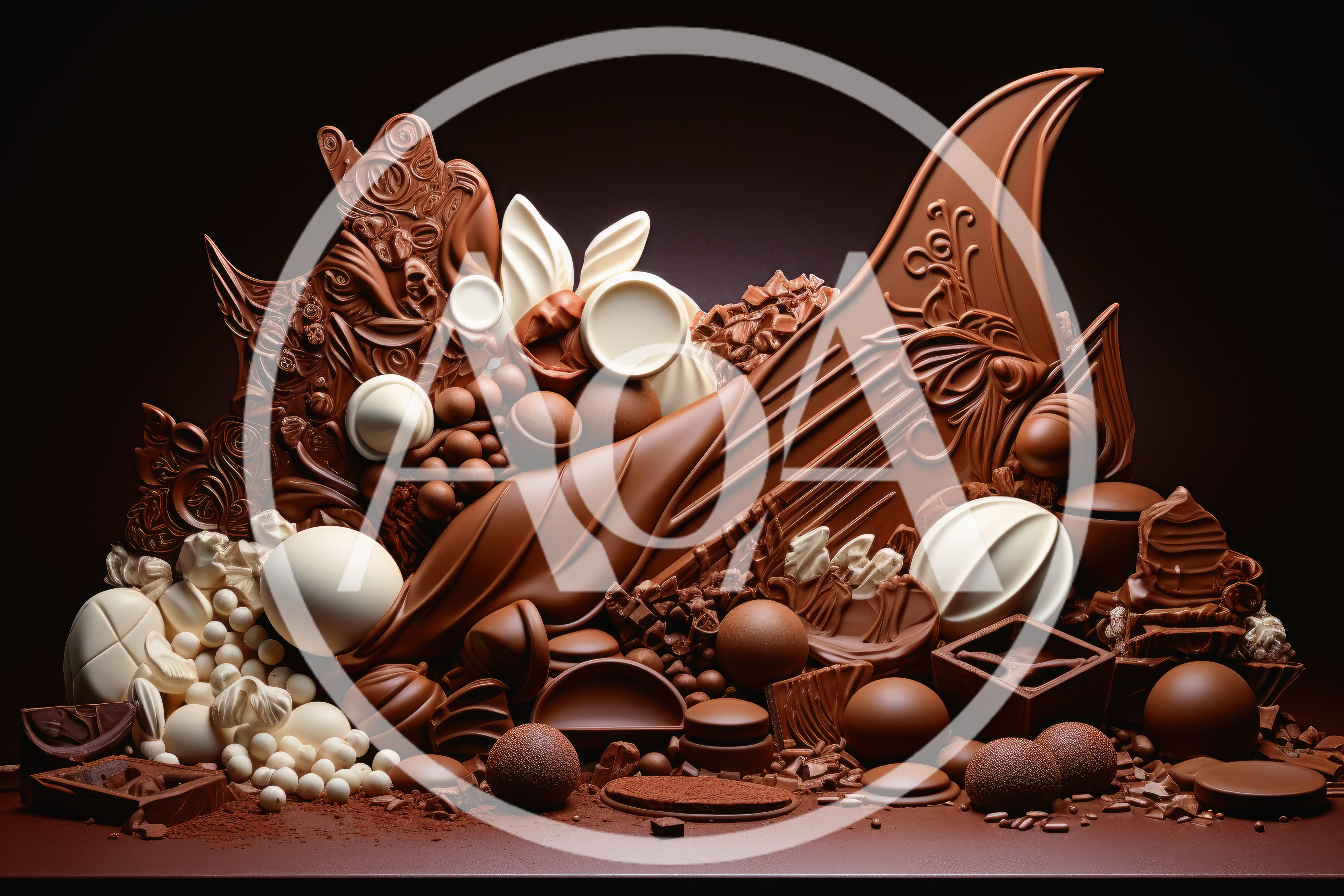 Artistic Assortment Of Gourmet Chocolate Confections