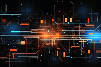Abstract Digital Circuit Board Network Background