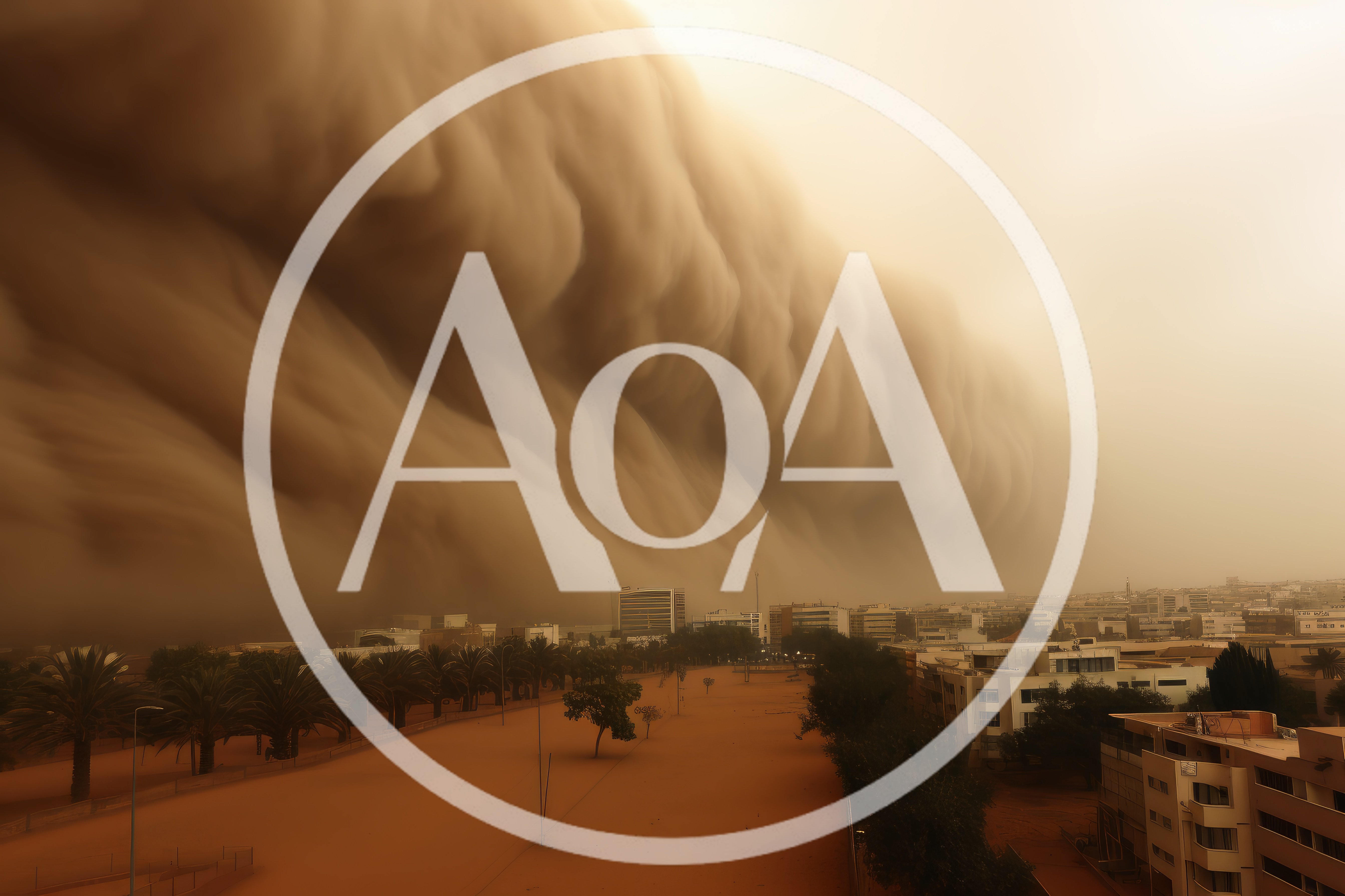 Massive Sandstorm Approaching A Desert City Skyline