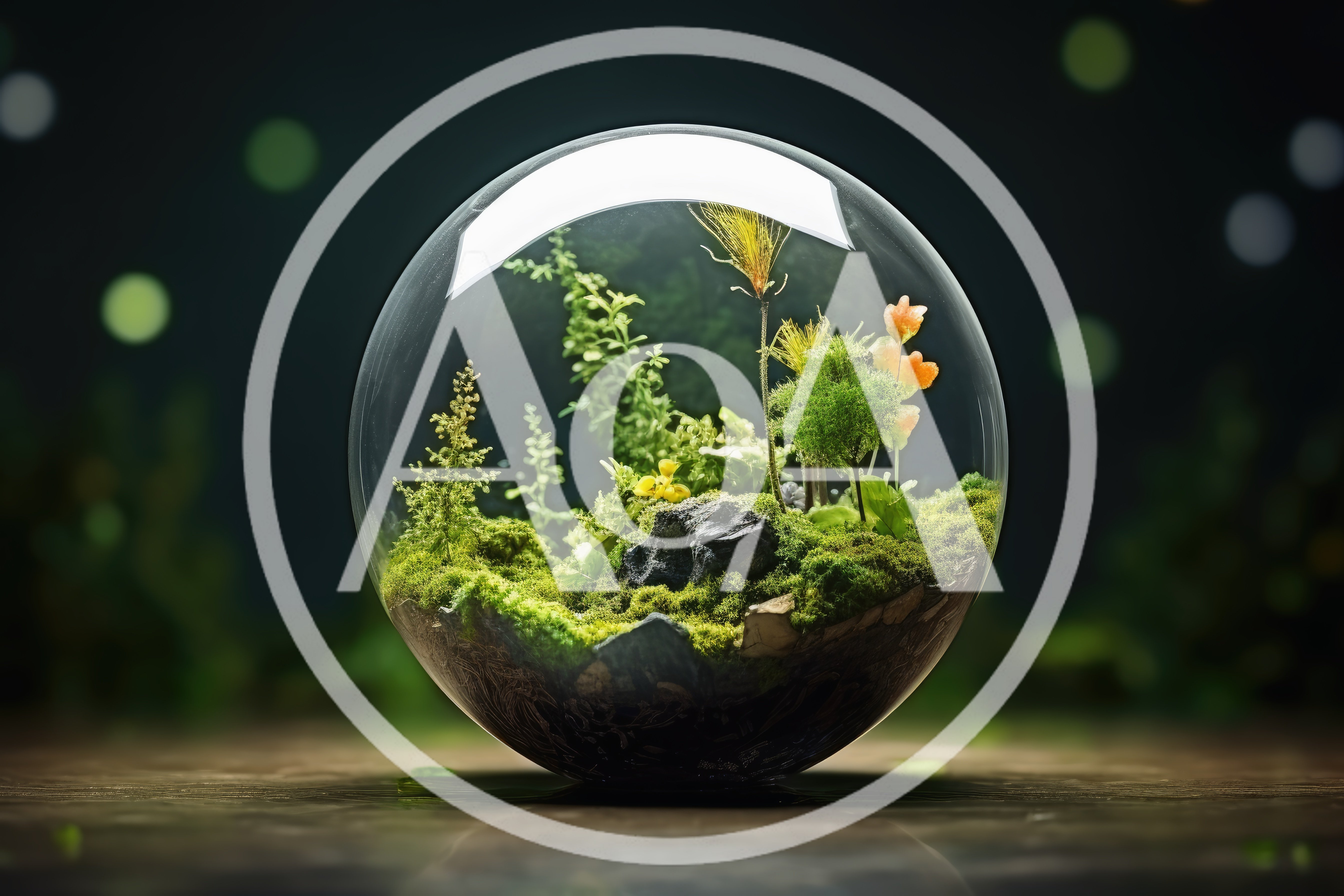 Glass Sphere Terrarium With Lush Moss And Miniature Plants