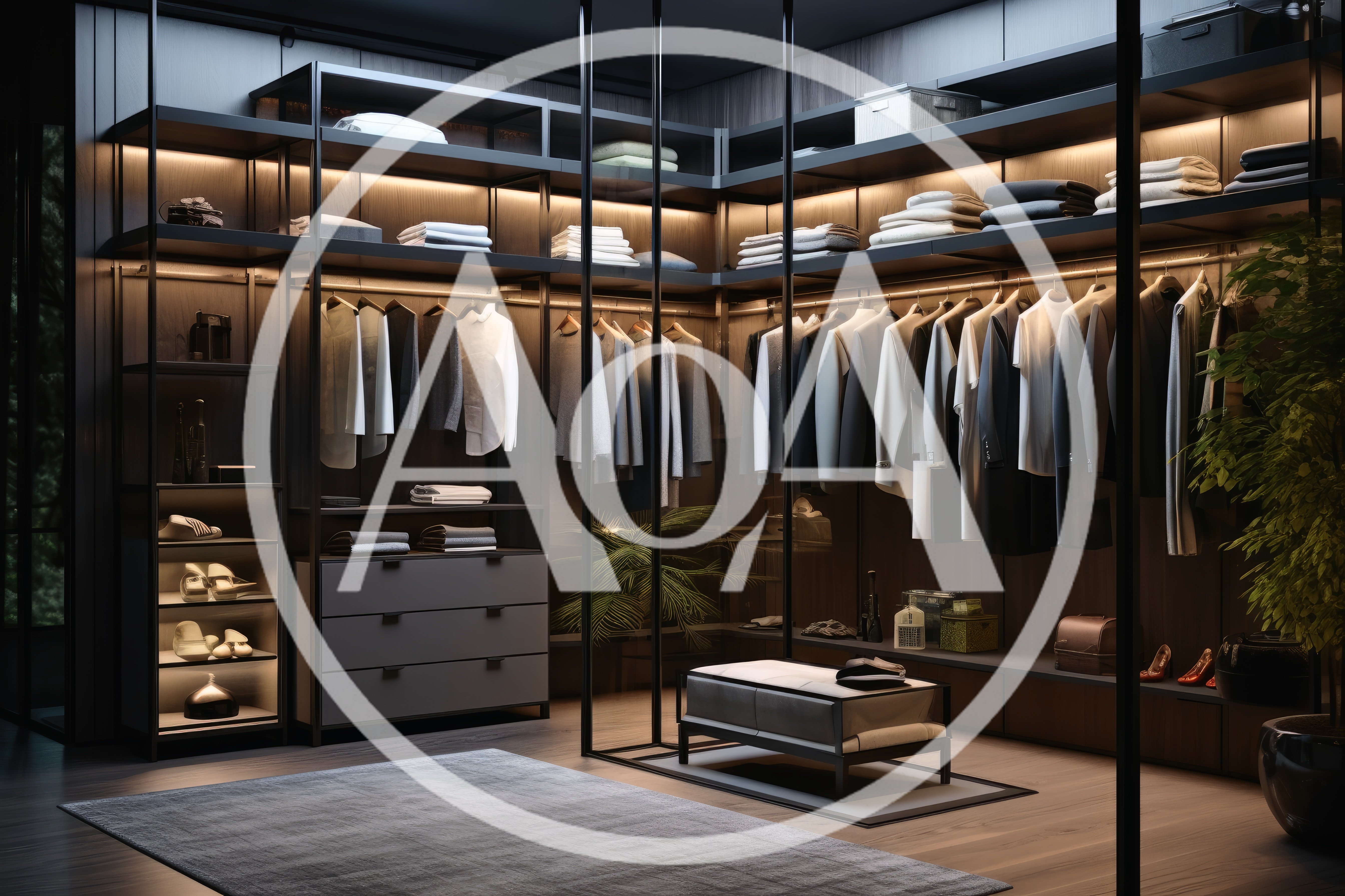 Modern Luxury Walk In Closet With Organized Clothing