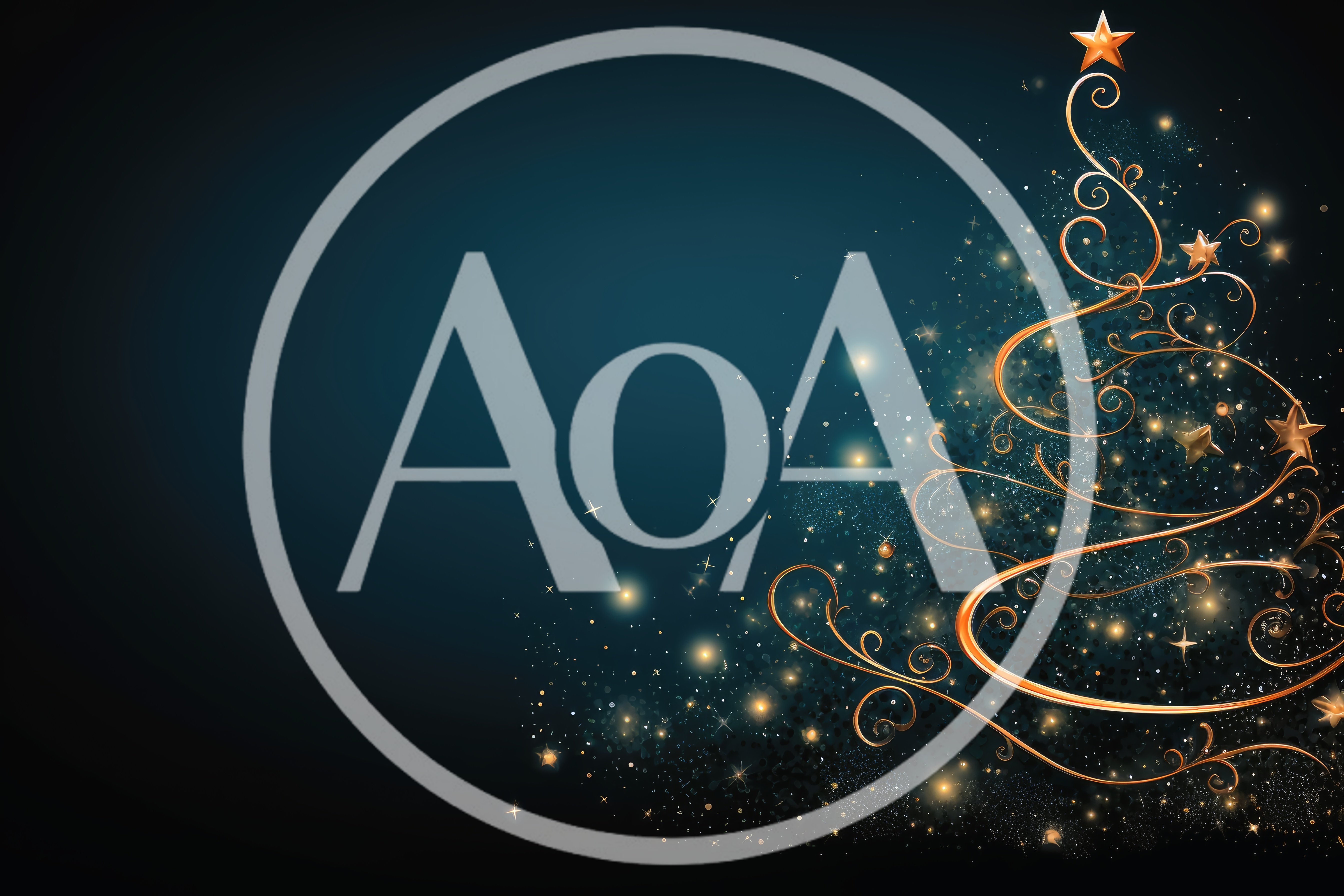 Abstract Golden Swirl Christmas Tree Illustration
