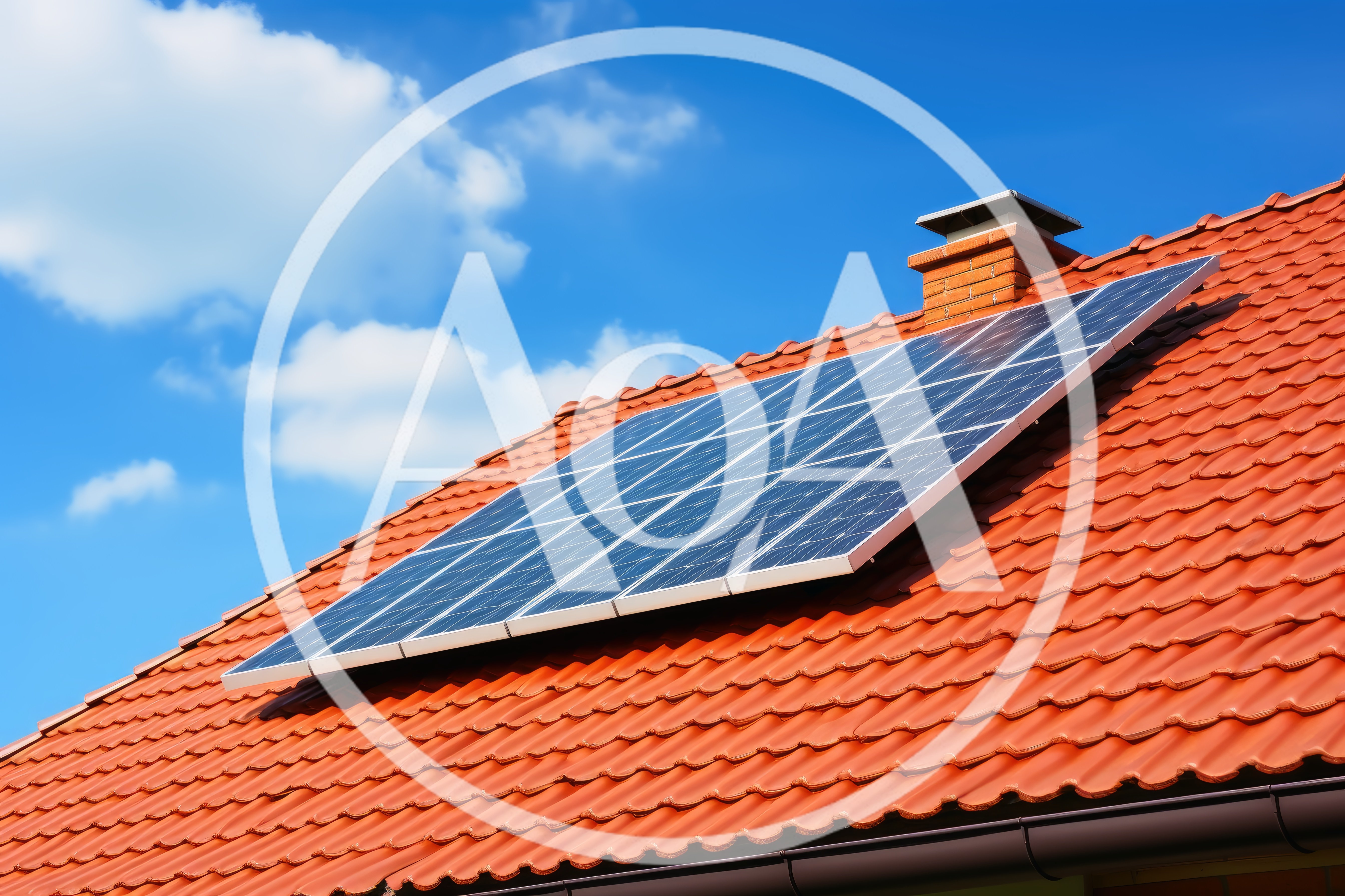 Solar Panels Installed On A Red Tiled Roof