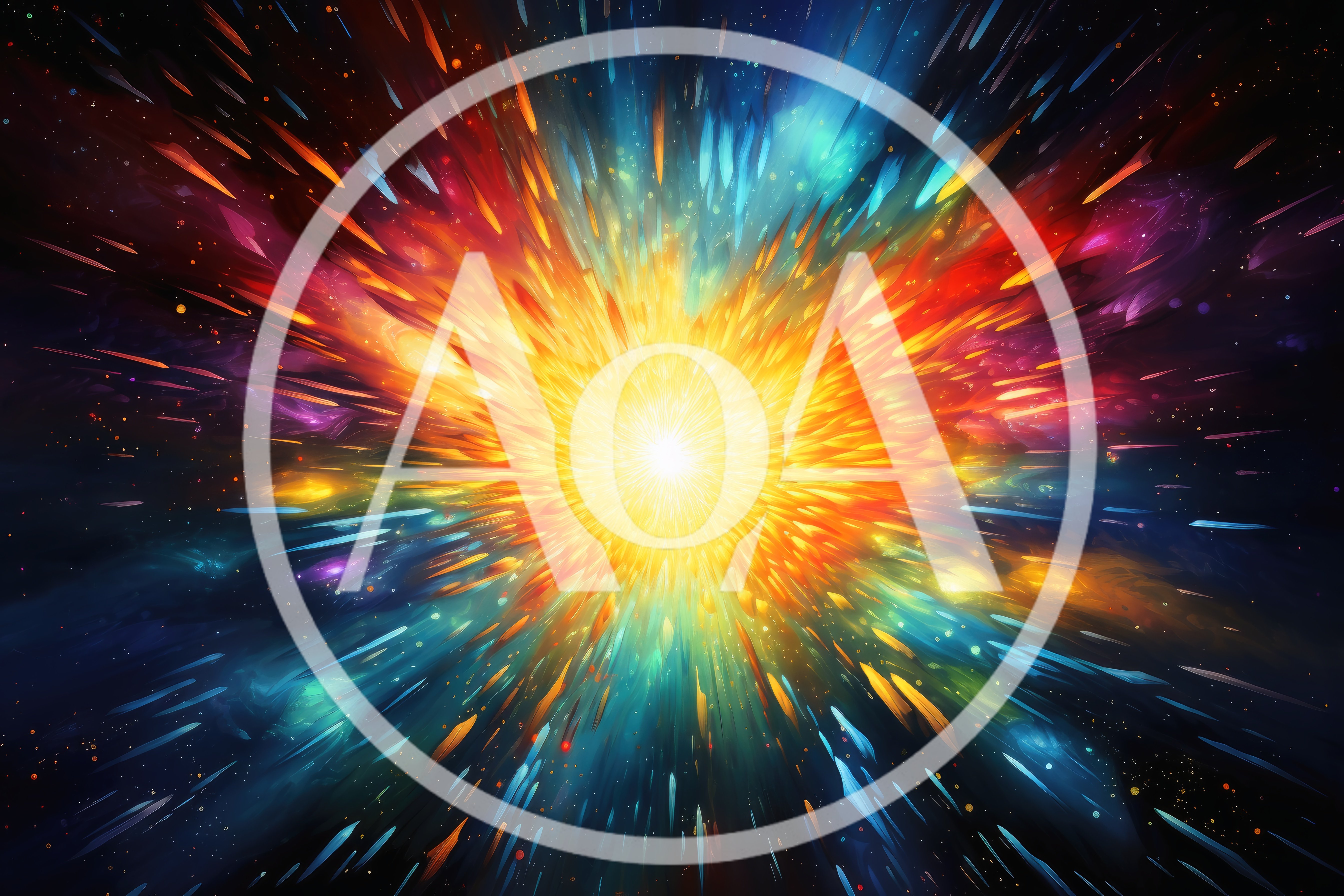 Abstract Cosmic Explosion With Vibrant Light Streaks