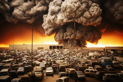 Massive Explosion Over Crowded Parking Lot
