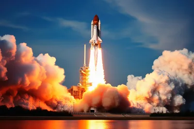Space Shuttle Launching From Kennedy Space Center