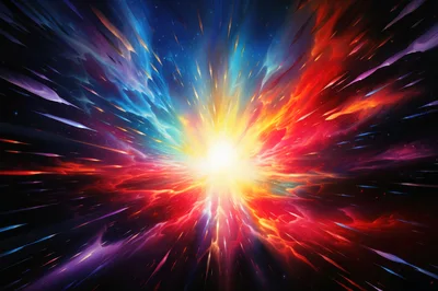 Abstract Cosmic Explosion With Radiant Light And Colors