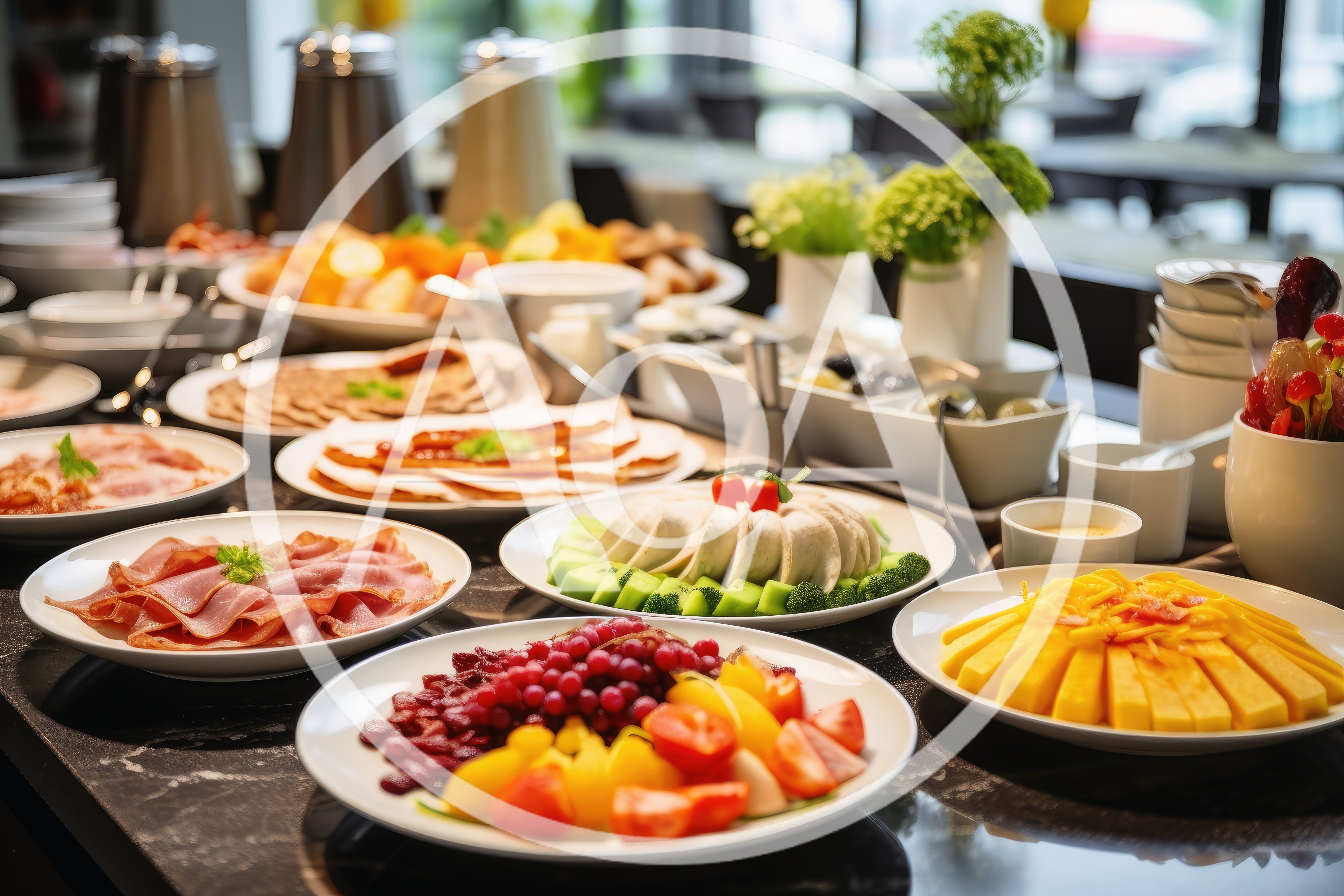 Gourmet Breakfast Buffet Spread In A Hotel