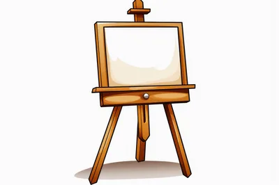 Wooden Artist Easel With Blank Canvas