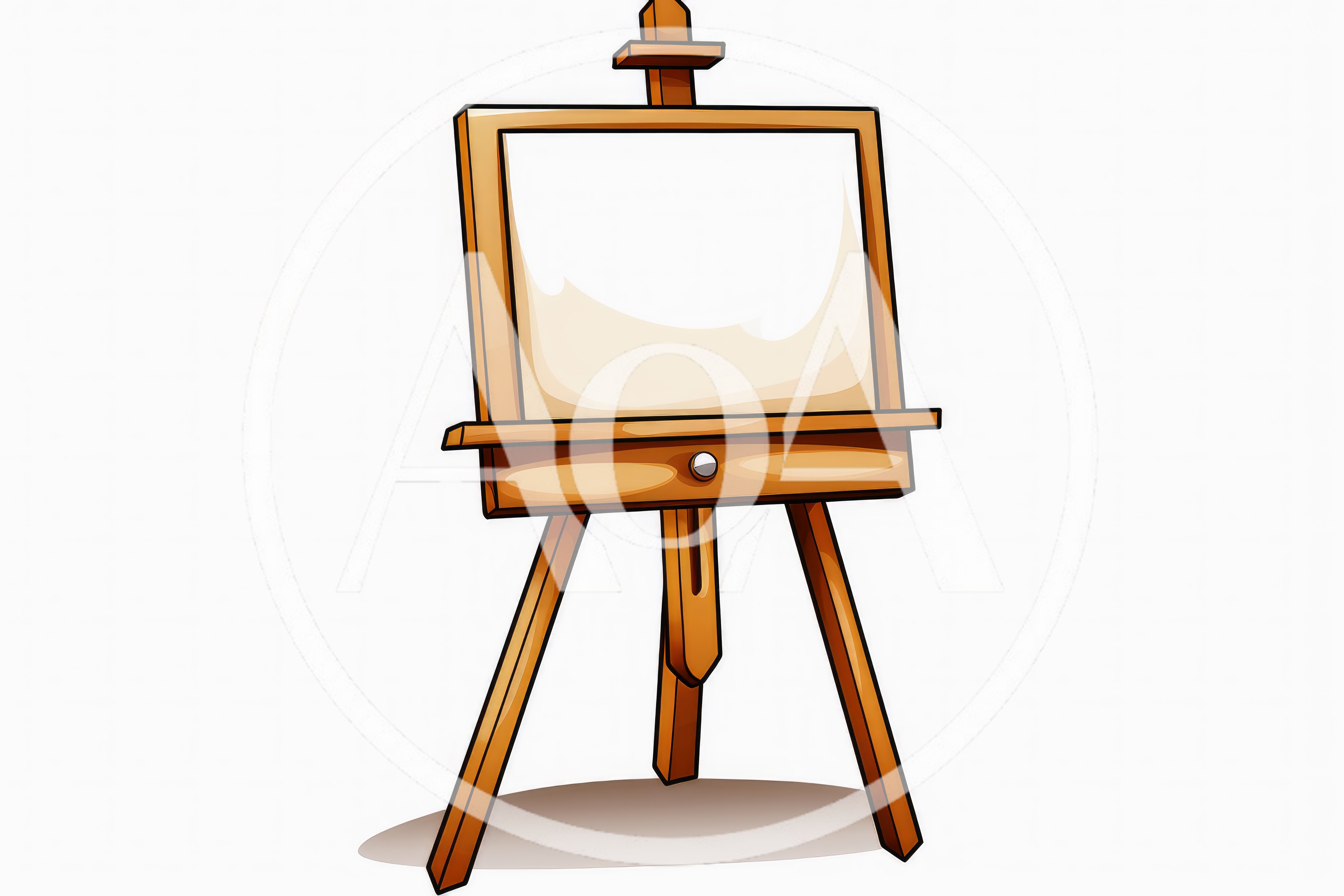 Wooden Artist Easel With Blank Canvas
