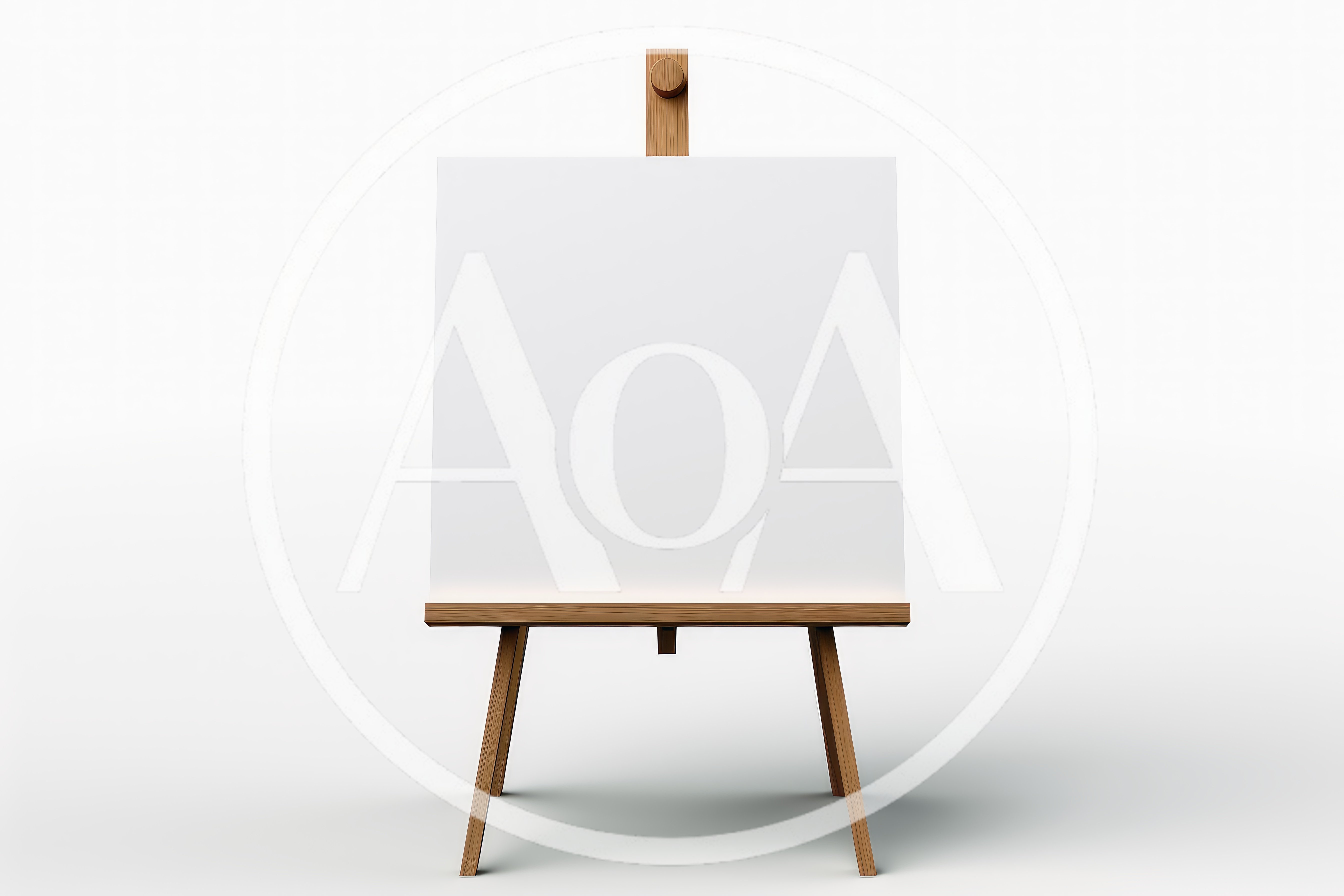 Blank White Canvas On Wooden Easel