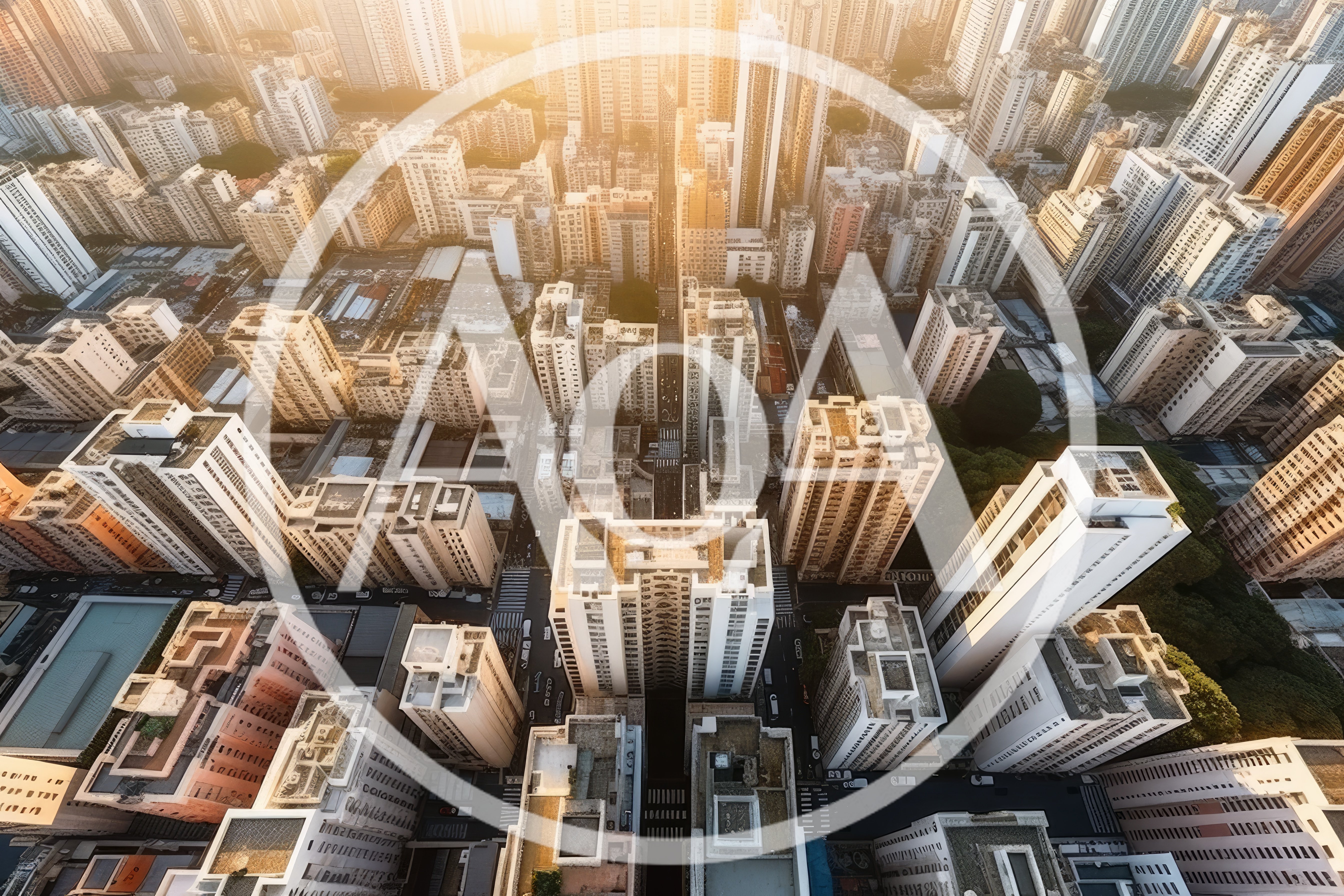 Aerial View Of Dense Residential Skyscrapers In Hong Kong