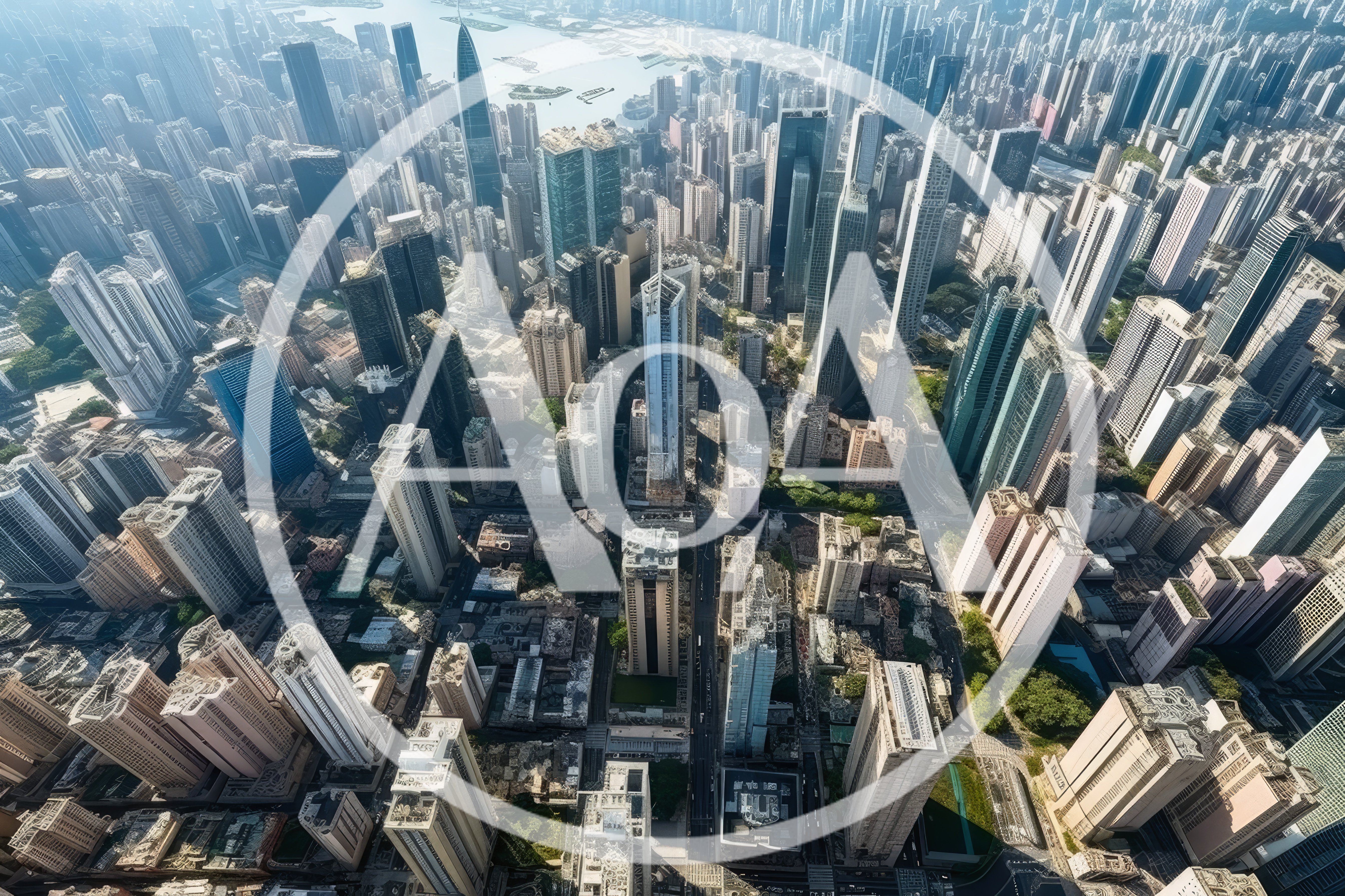 Aerial View of Dense Hong Kong Skyscrapers