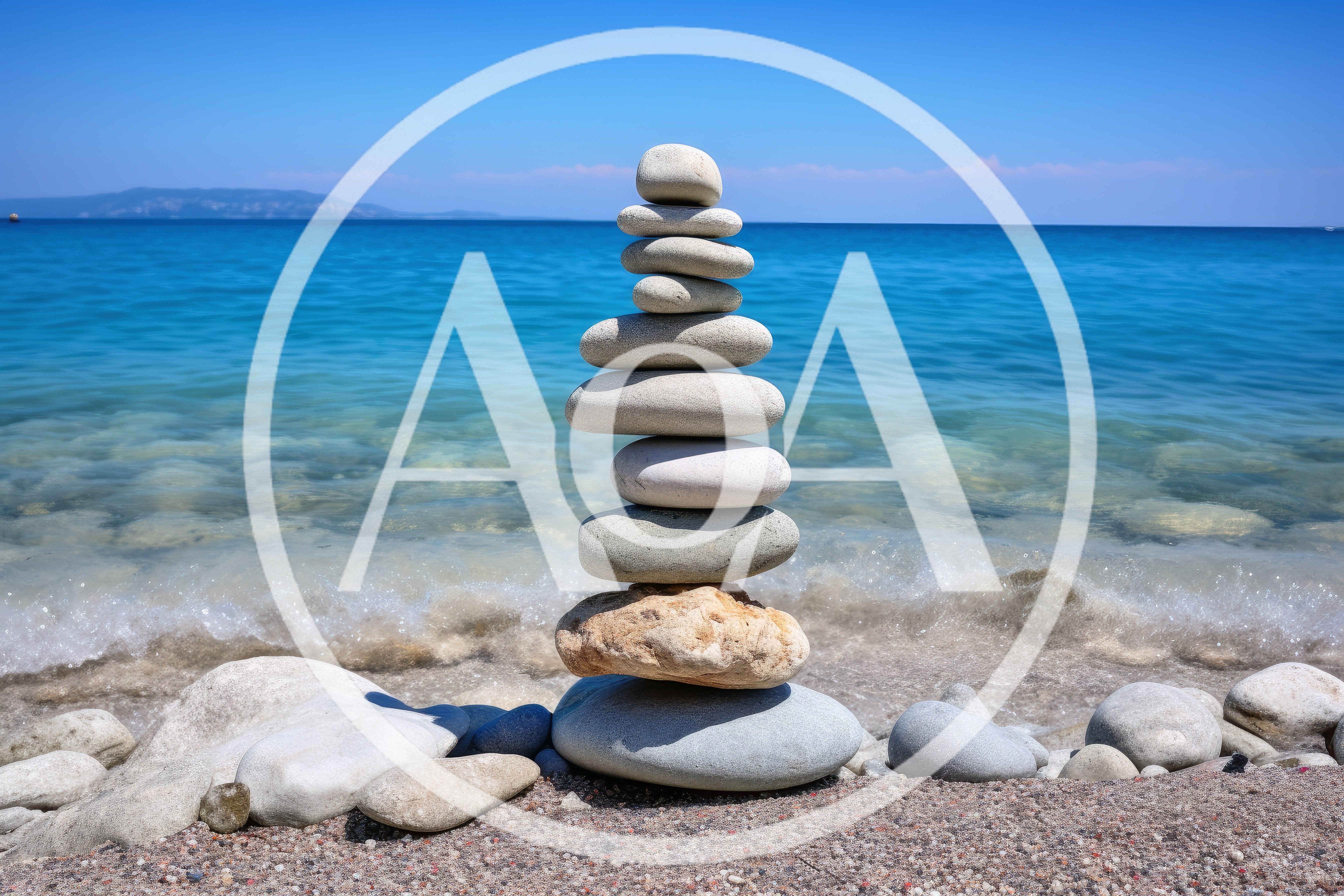 Balanced Stone Stack On A Sunny Beach