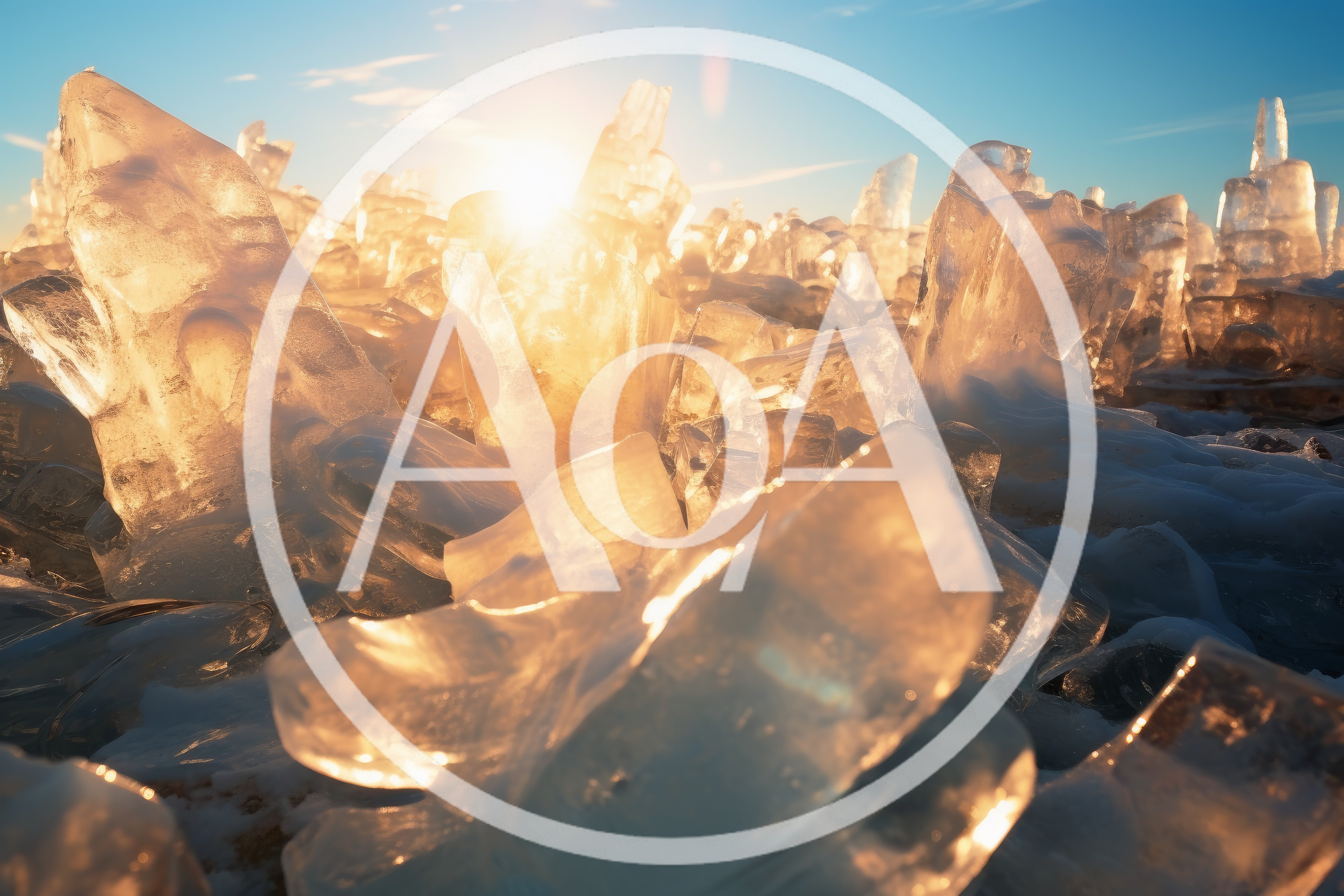 Sunlight Shining Through Jagged Ice Formations