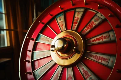 Vintage Red And Gold Roulette Wheel