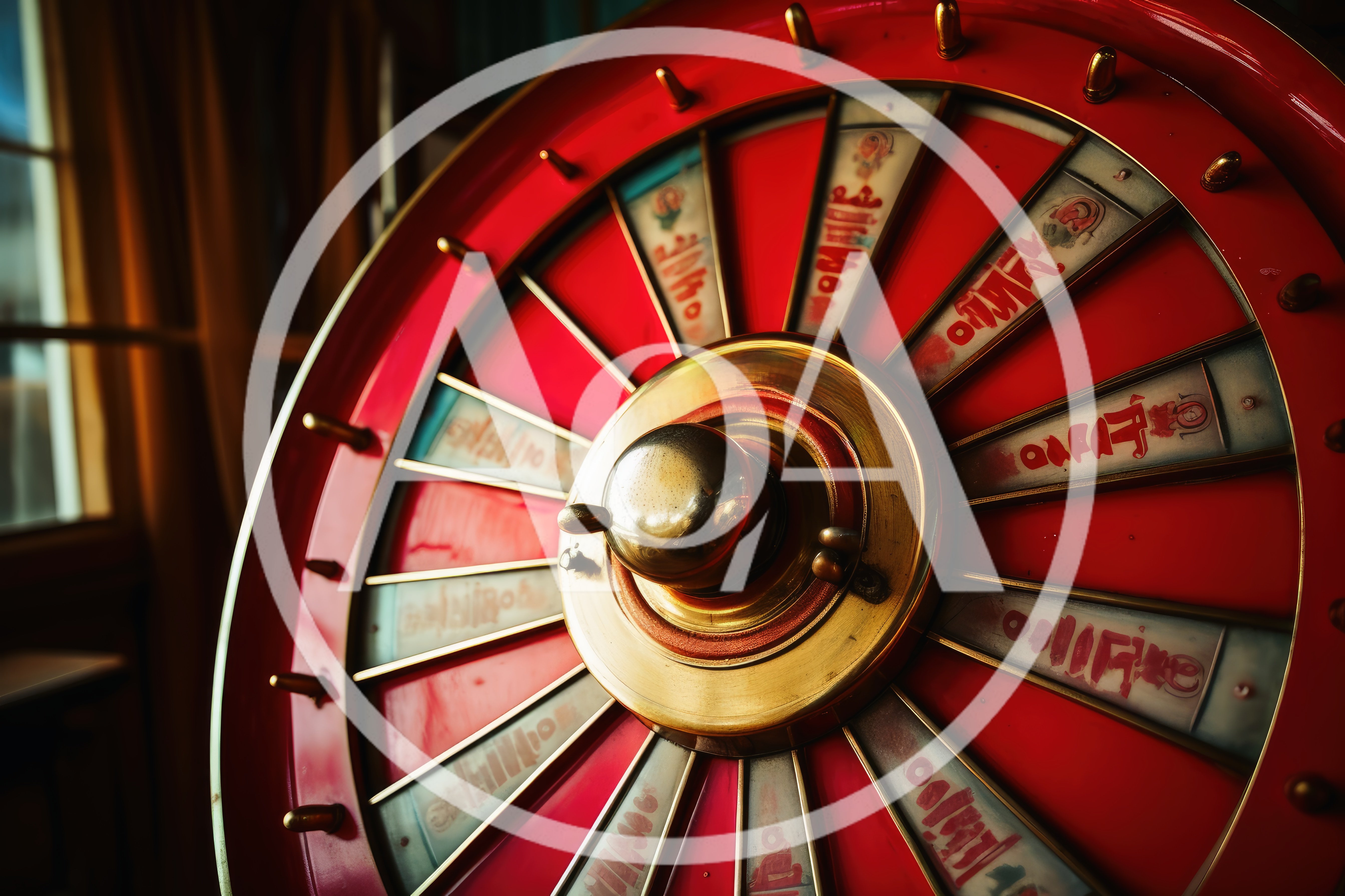 Vintage Red And Gold Roulette Wheel