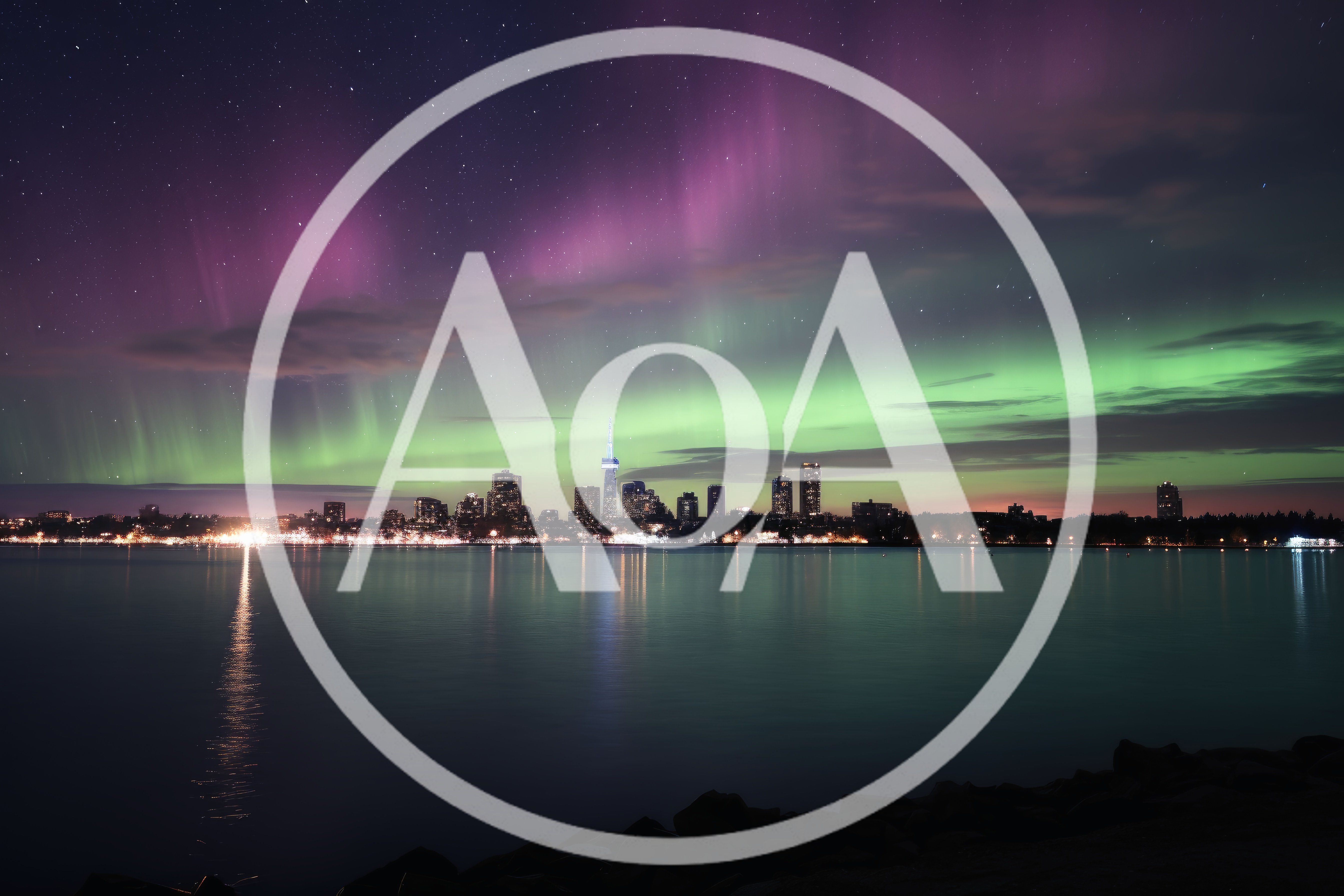 Aurora Borealis Over The Toronto Skyline At Night