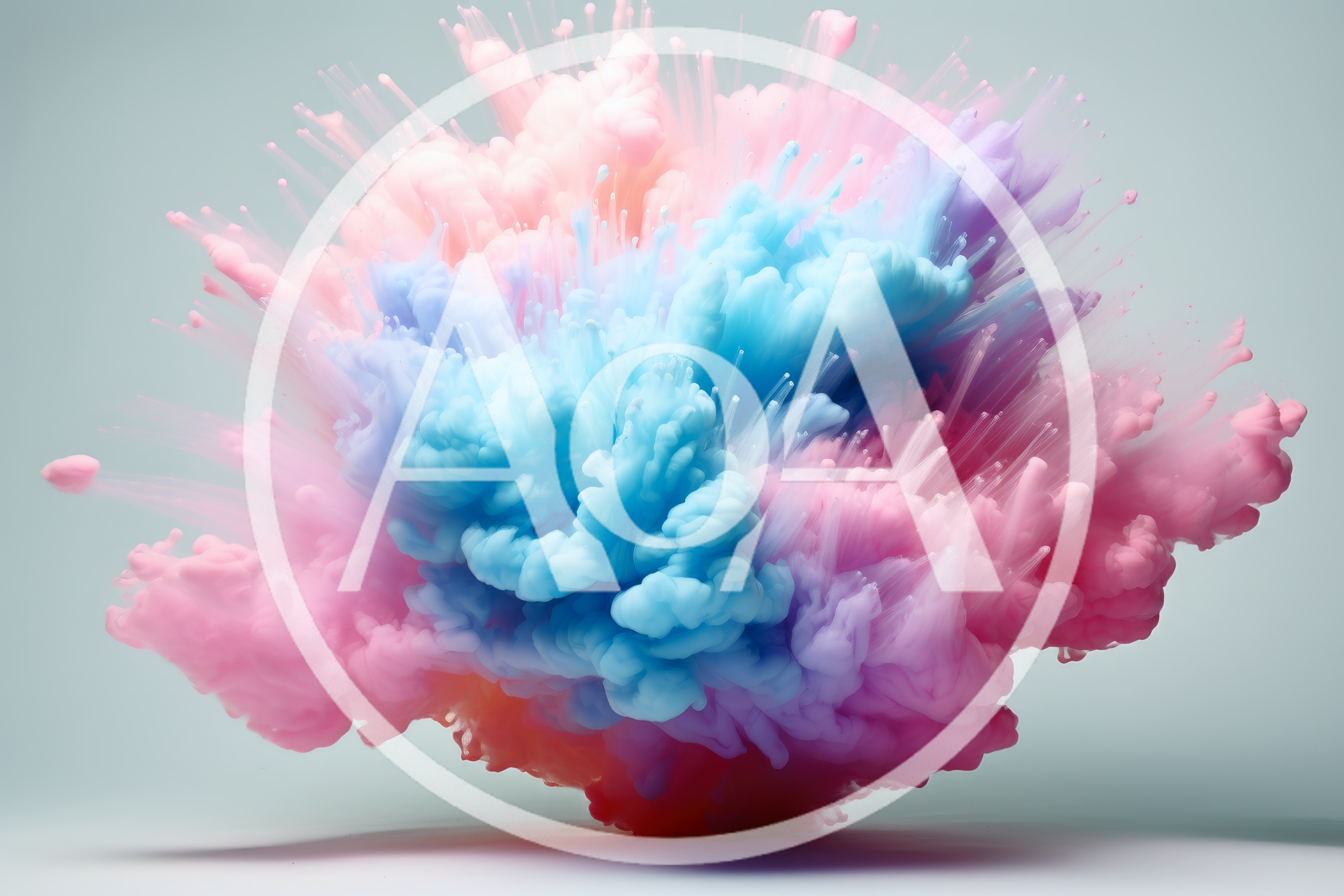 Abstract Explosion Of Pink And Blue Ink Clouds