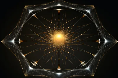 Abstract Fractal Geometric Light Pattern