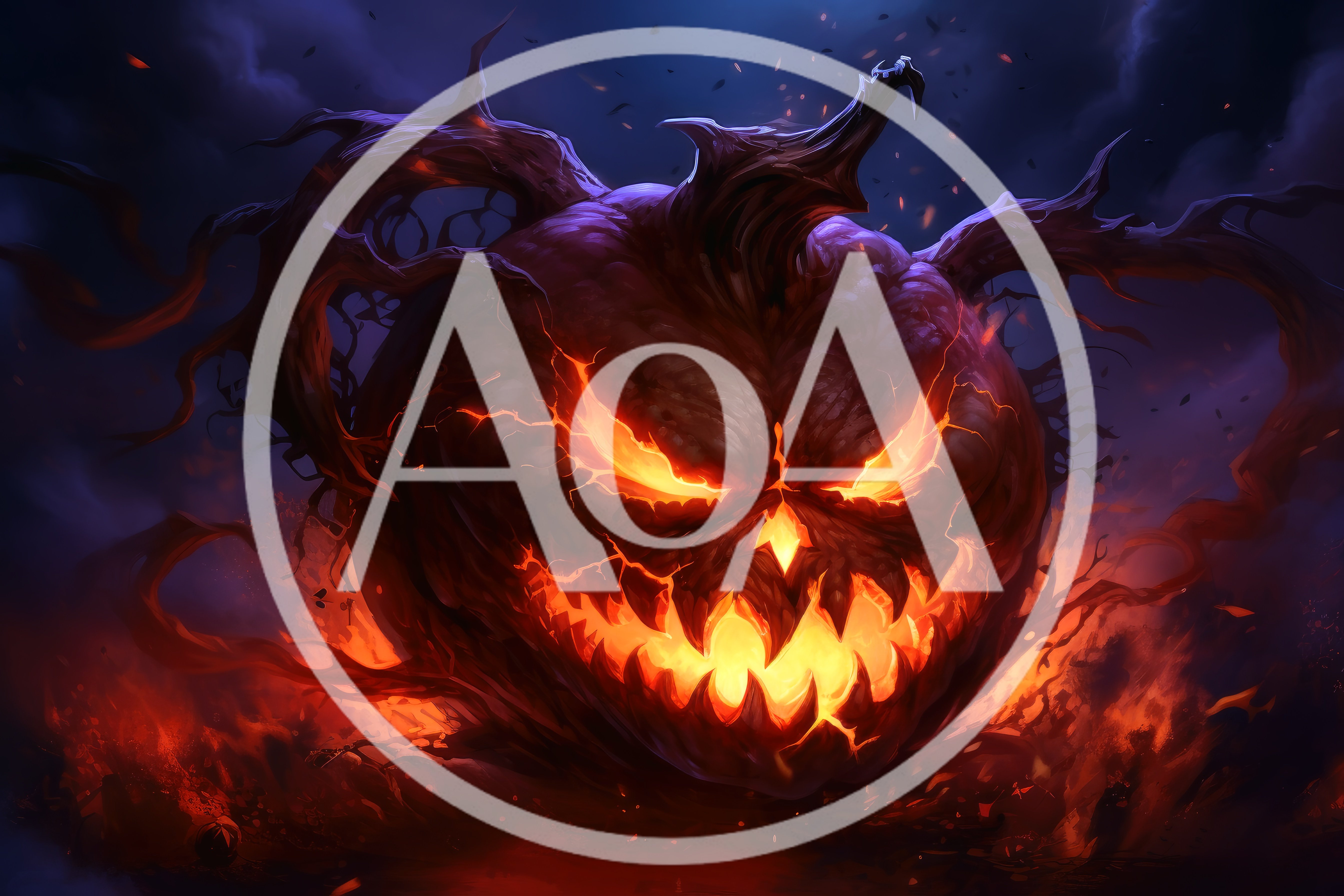 Evil Glowing Jack O Lantern In Dark Atmosphere