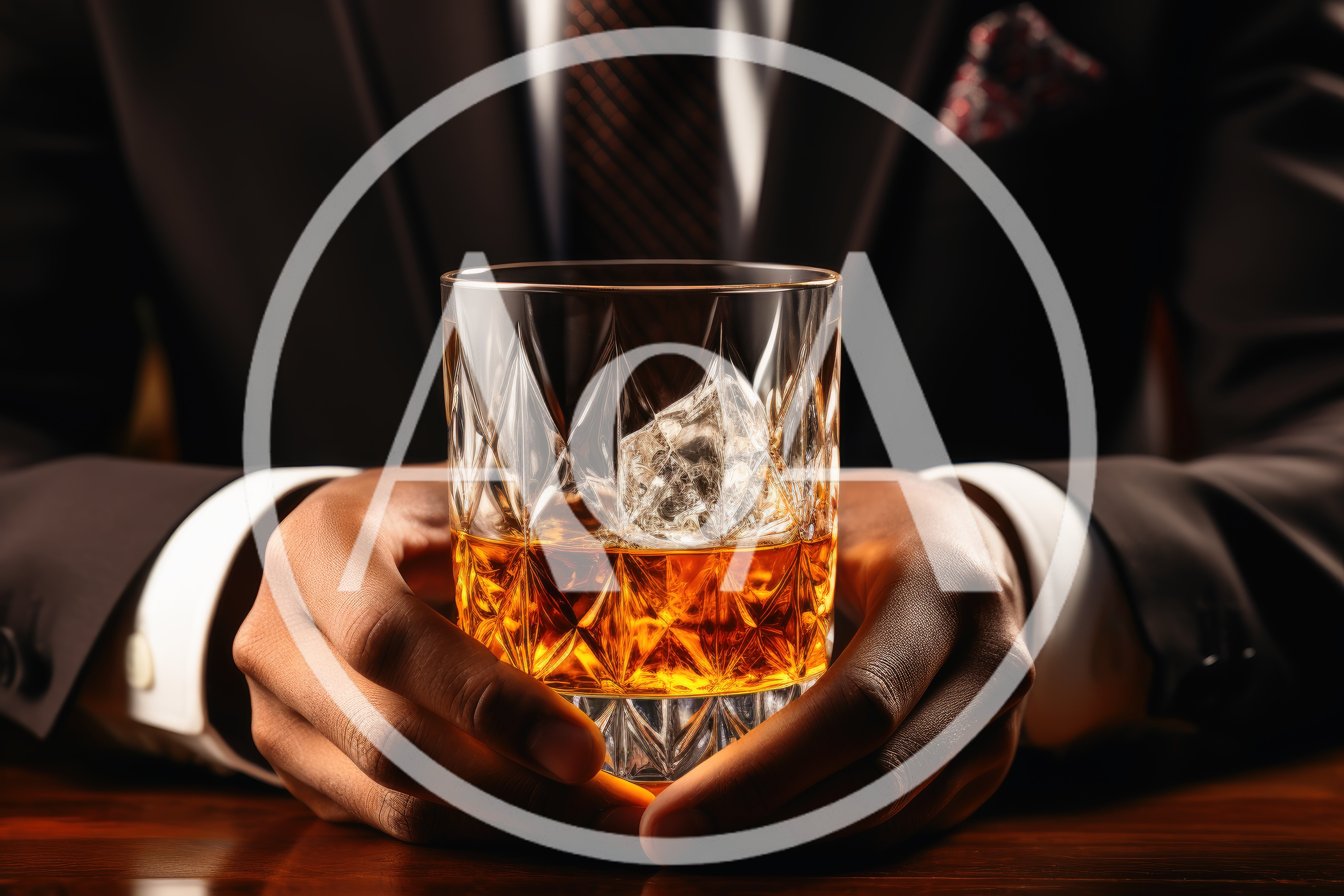 Man In Suit Holding A Glass Of Whiskey
