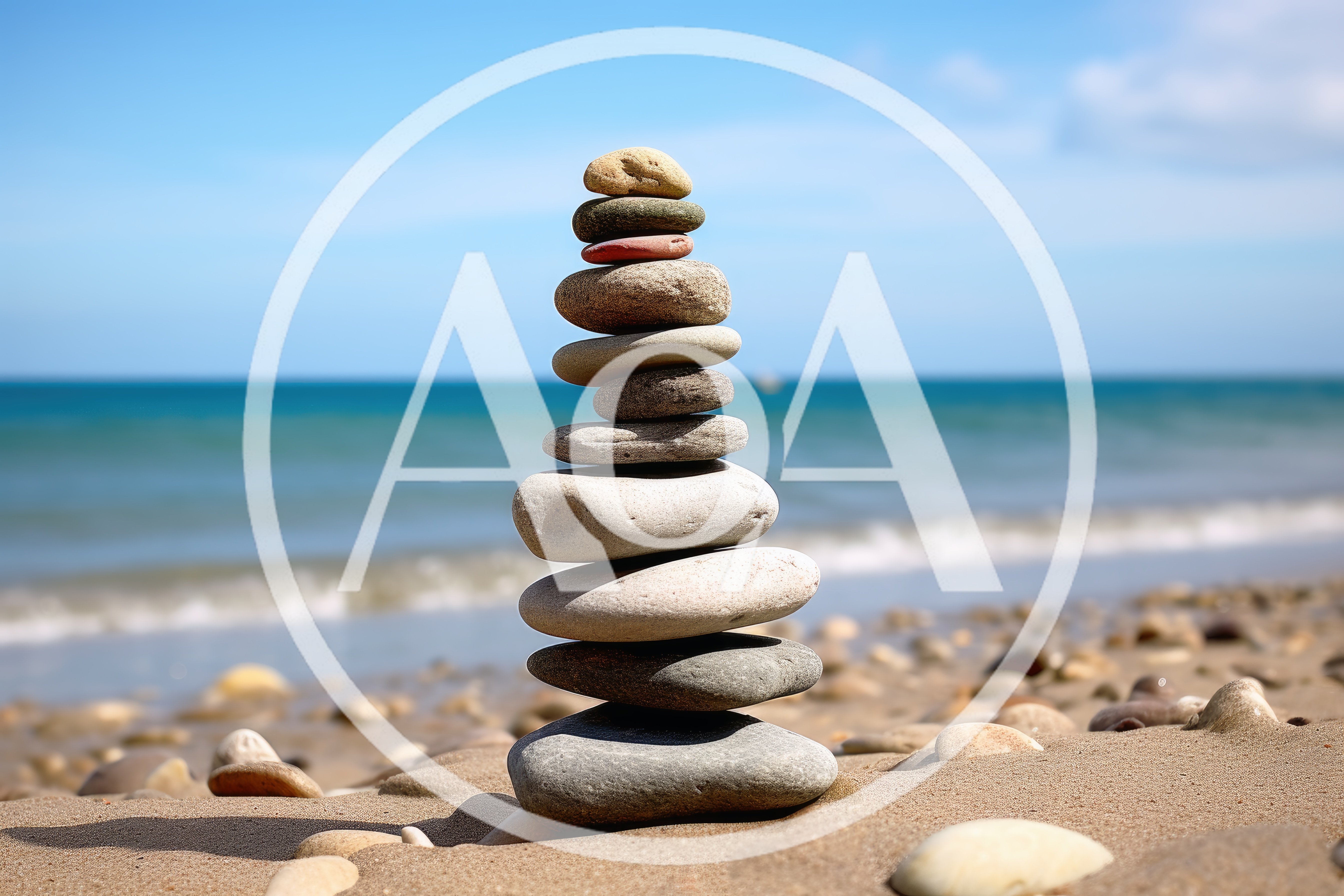 Stacked Stones Balancing On A Sandy Beach