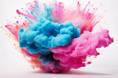 Blue And Pink Ink Explosion In Water