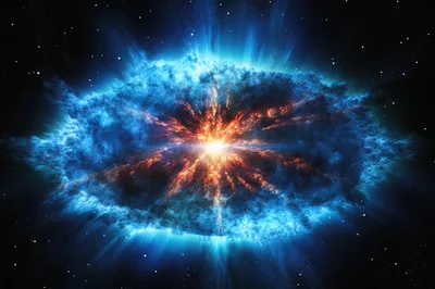 Cosmic Supernova Explosion In Deep Space