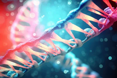 3D Rendered DNA Double Helix Structure
