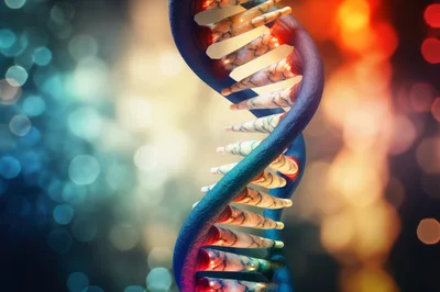 3D Rendered DNA Double Helix Structure