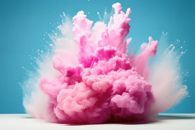 Pink Ink Explosion In Water