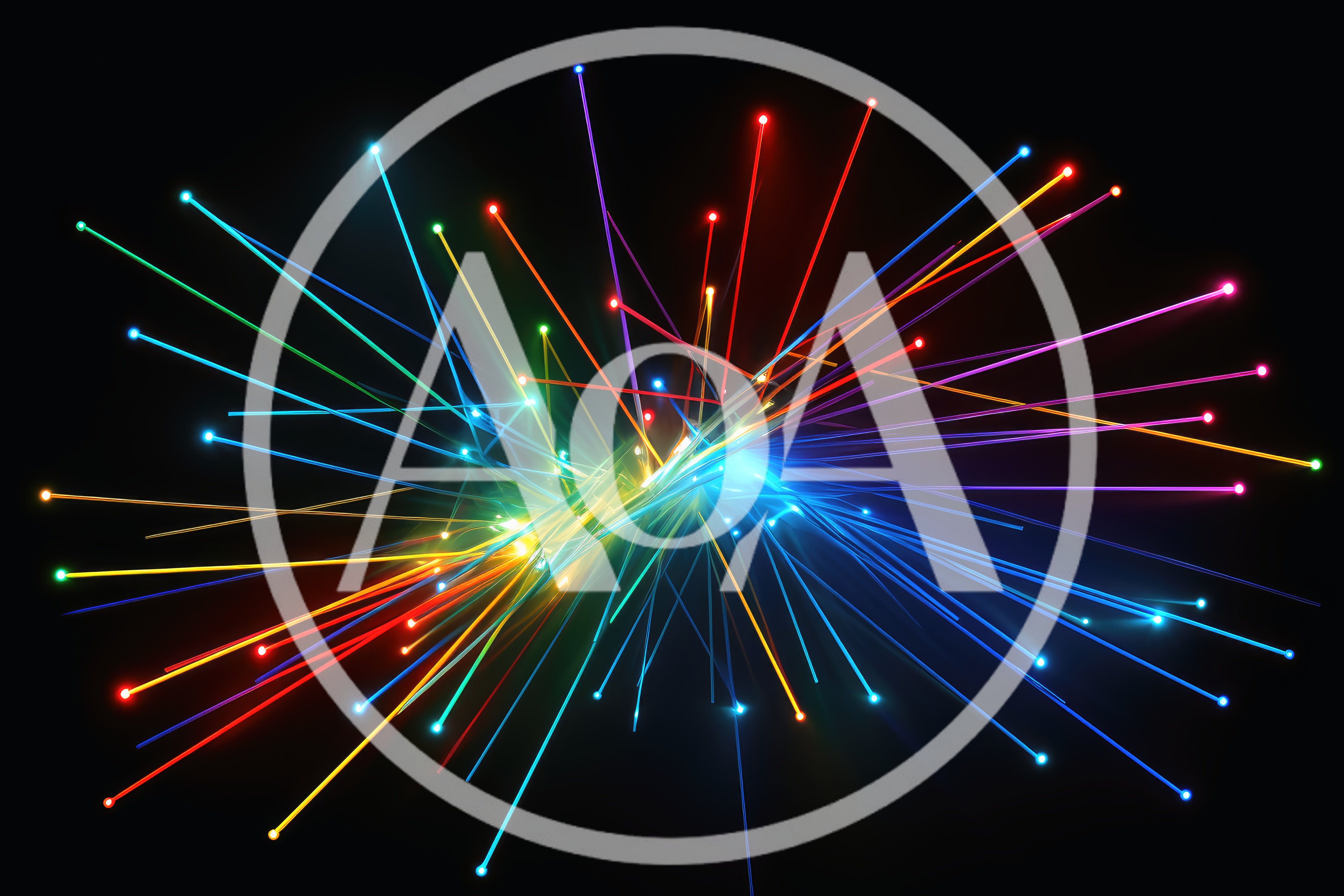 Abstract Fiber Optic Light Streaks Explosion